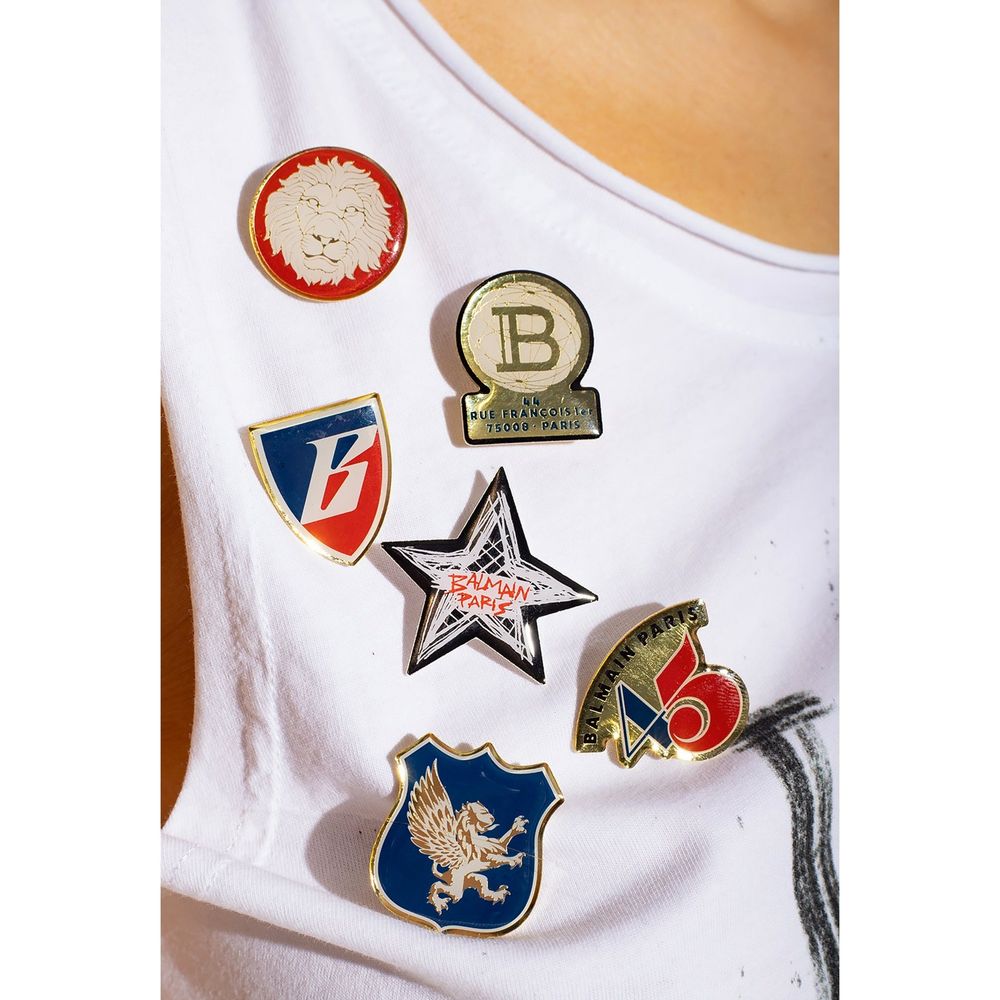 Balmain Bedrucktes Baumwoll-Cropped T-Shirt