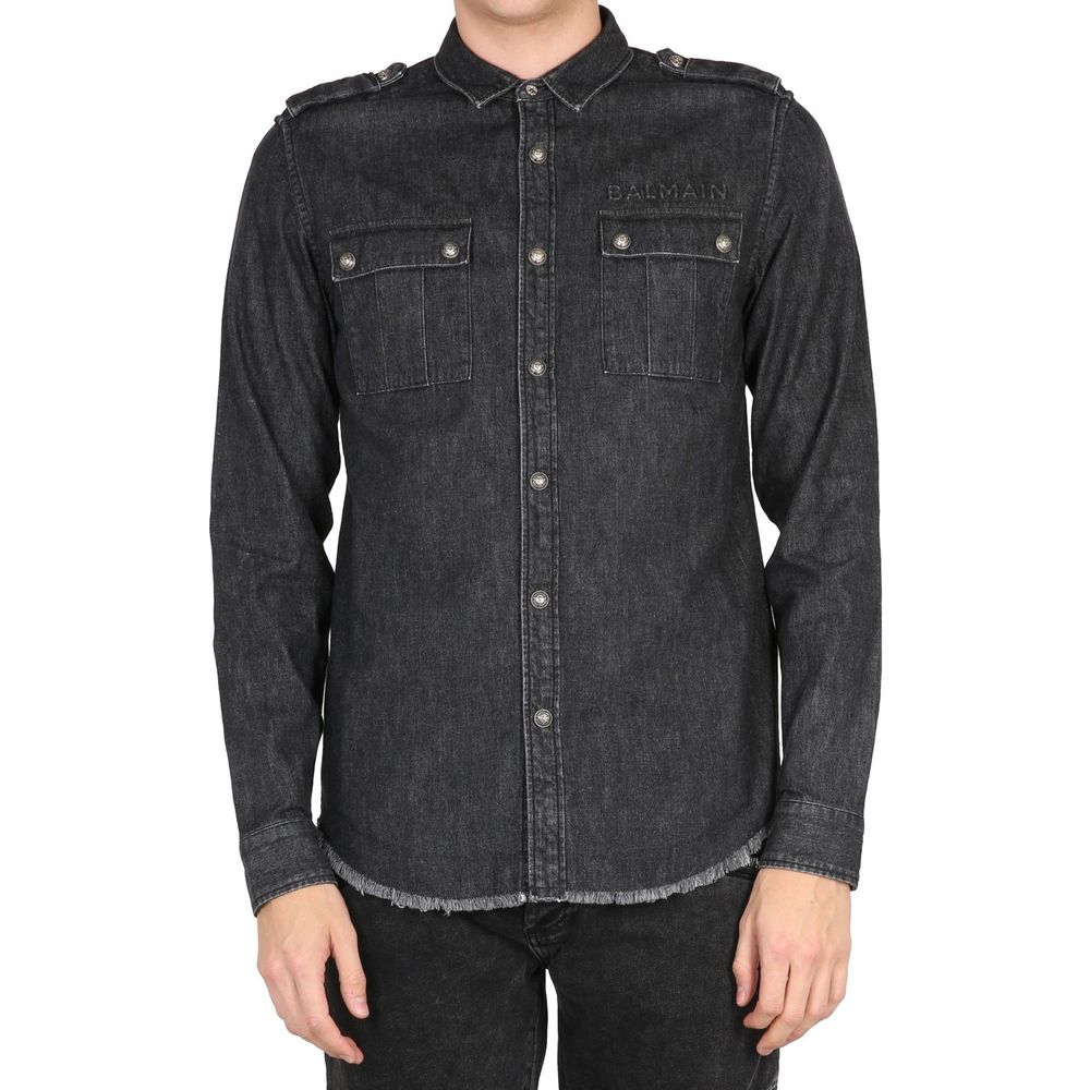 Balmain Baumwoll-Denim-Hemd