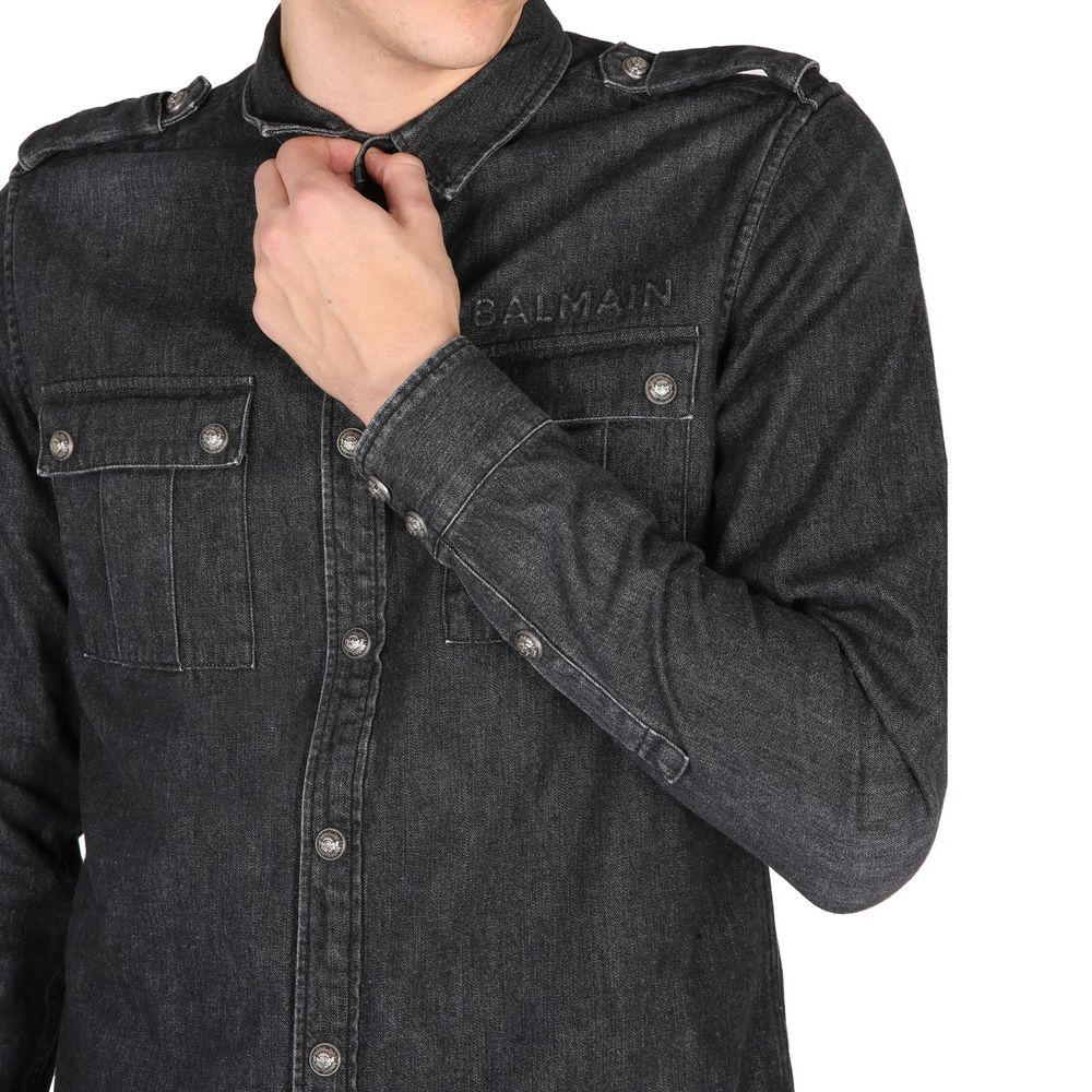 Balmain Baumwoll-Denim-Hemd