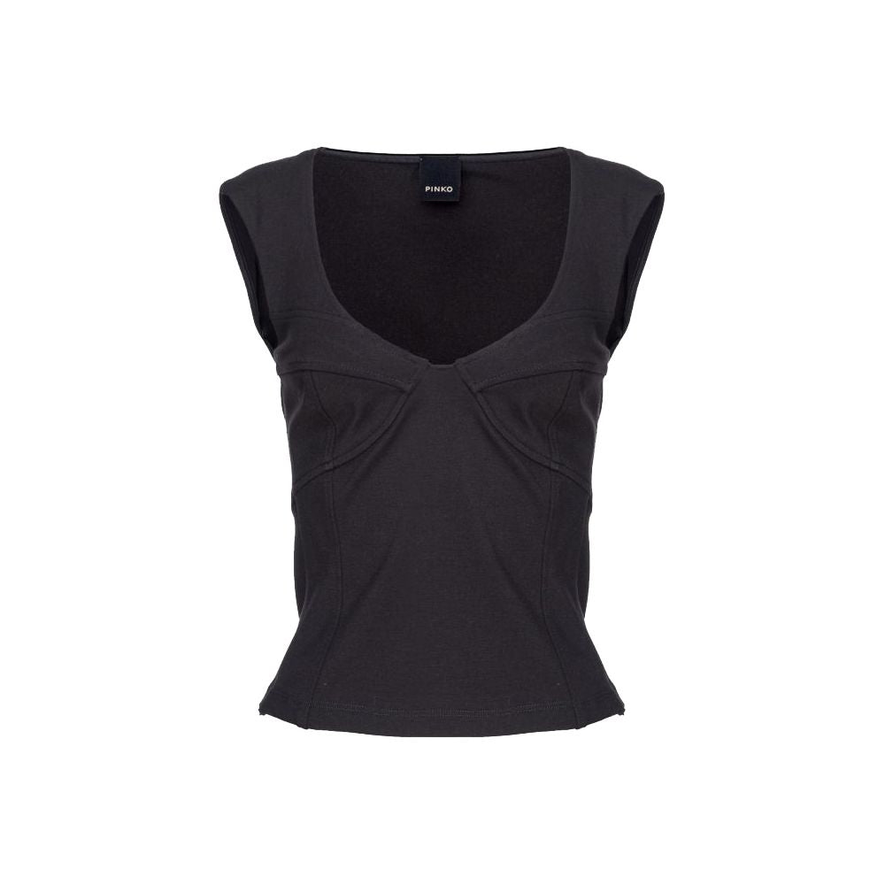 PINKO Schwarzes Viskose-Top für Frauen