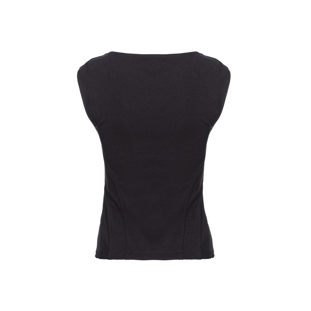 PINKO Schwarzes Viskose-Top für Frauen