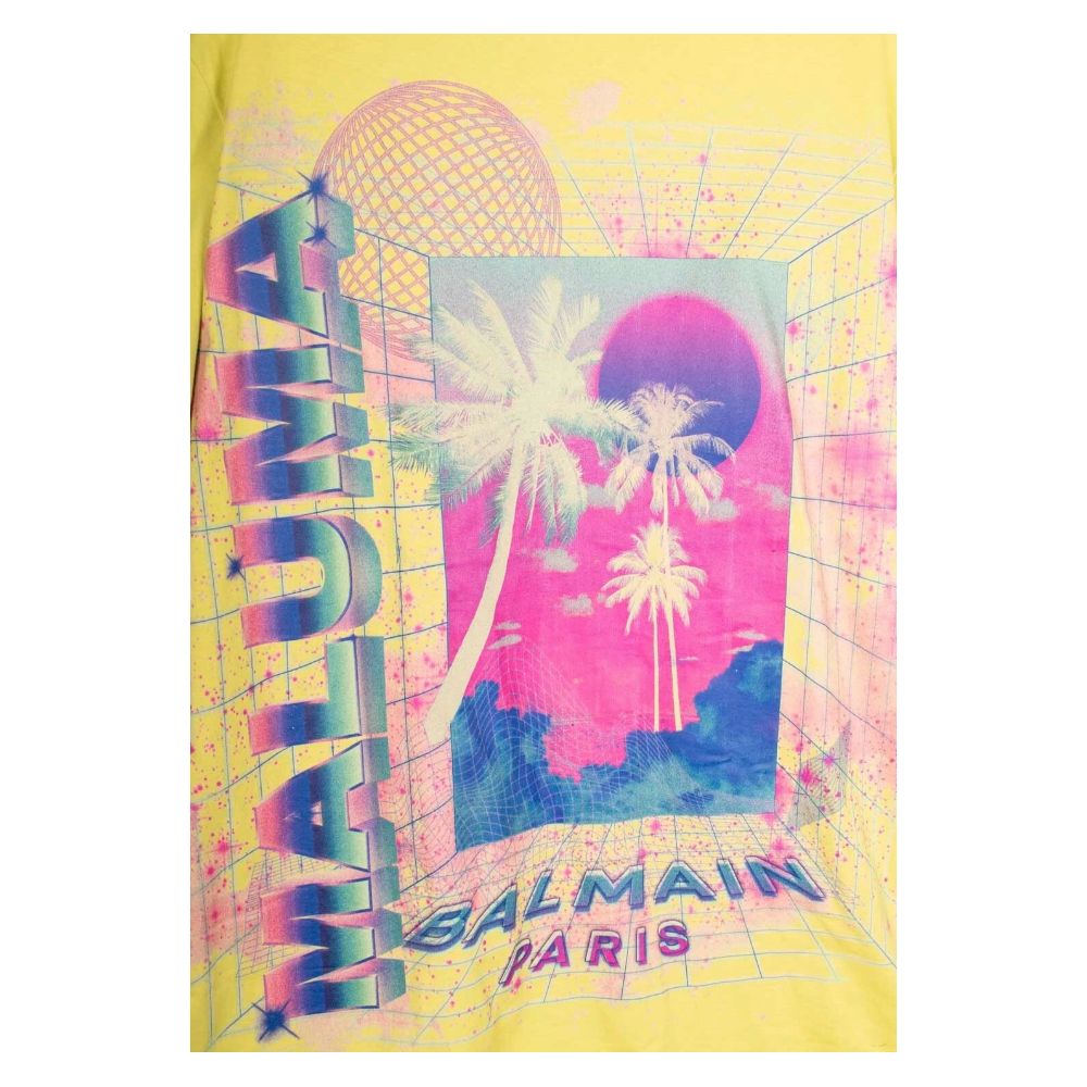 Balmain T-Shirt aus gelber Baumwolle