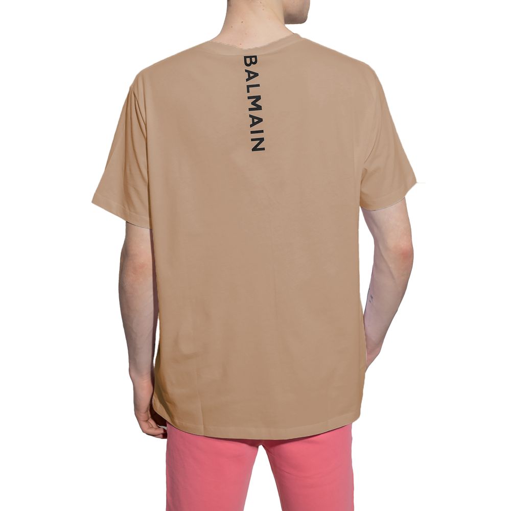 Balmain T-Shirt aus brauner Baumwolle