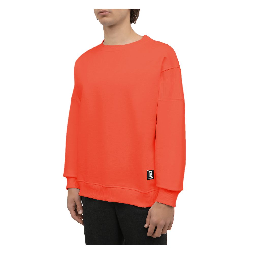 Balmain Orangefarbener Baumwollpullover