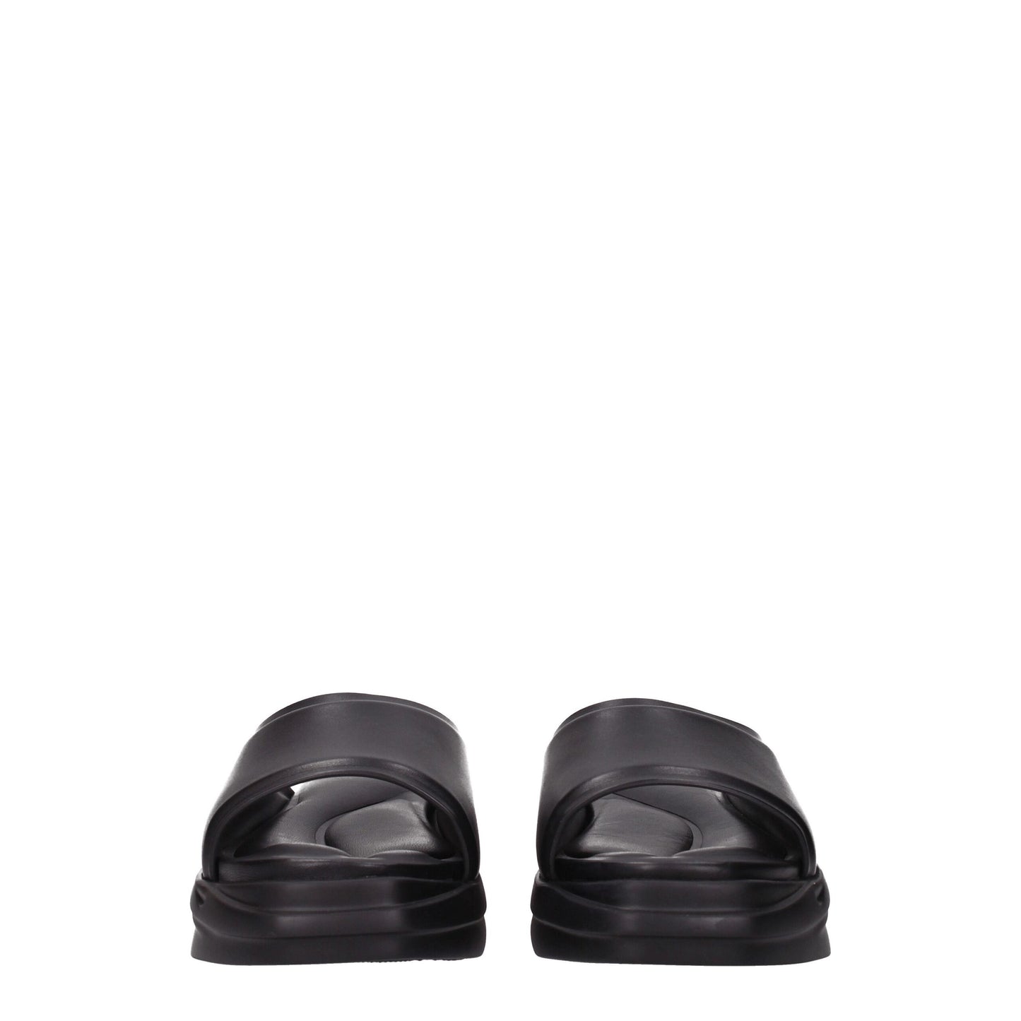 Alyx Schwarze Lederpantoffeln Sandalen
