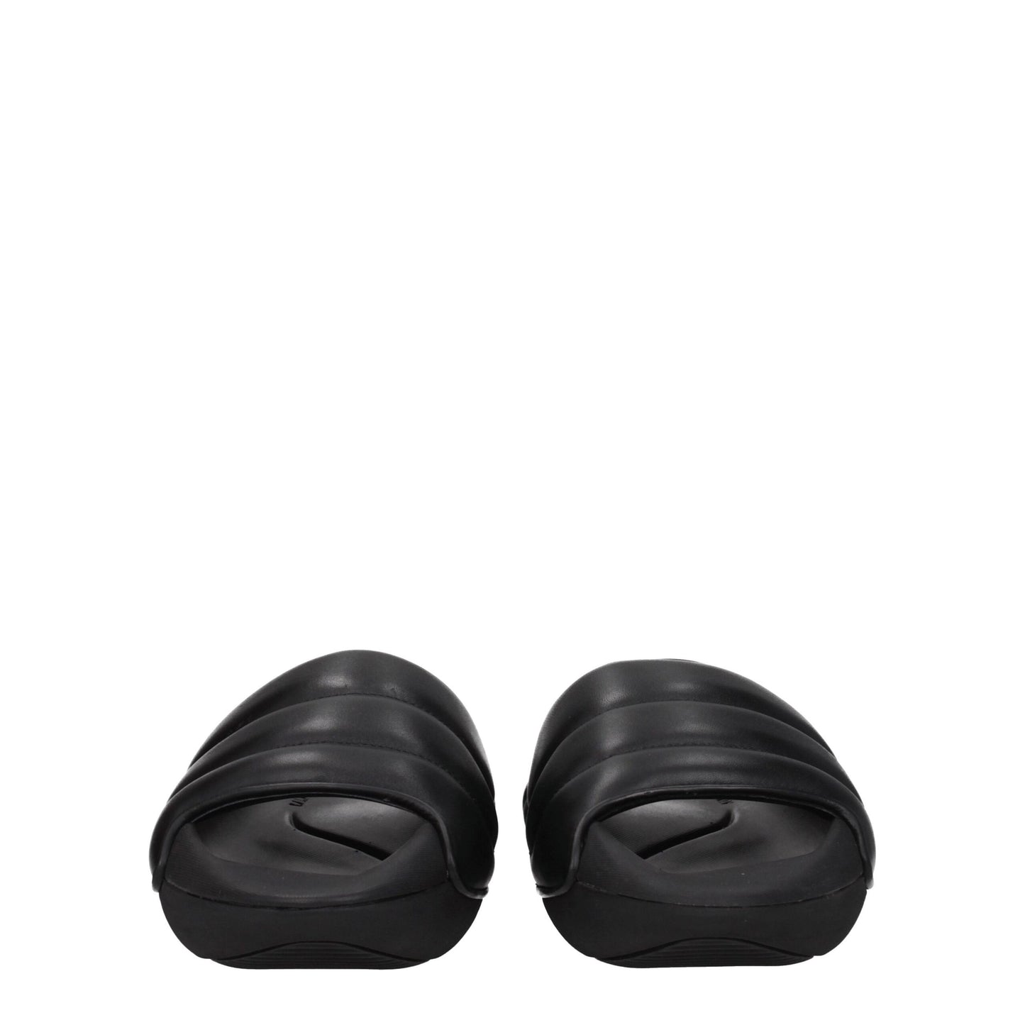 Balmain Schwarze Lederpantoffeln Sandalen