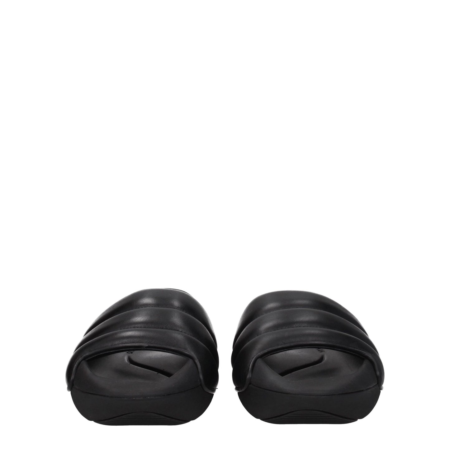 Balmain Schwarze Lederpantoffeln Sandalen
