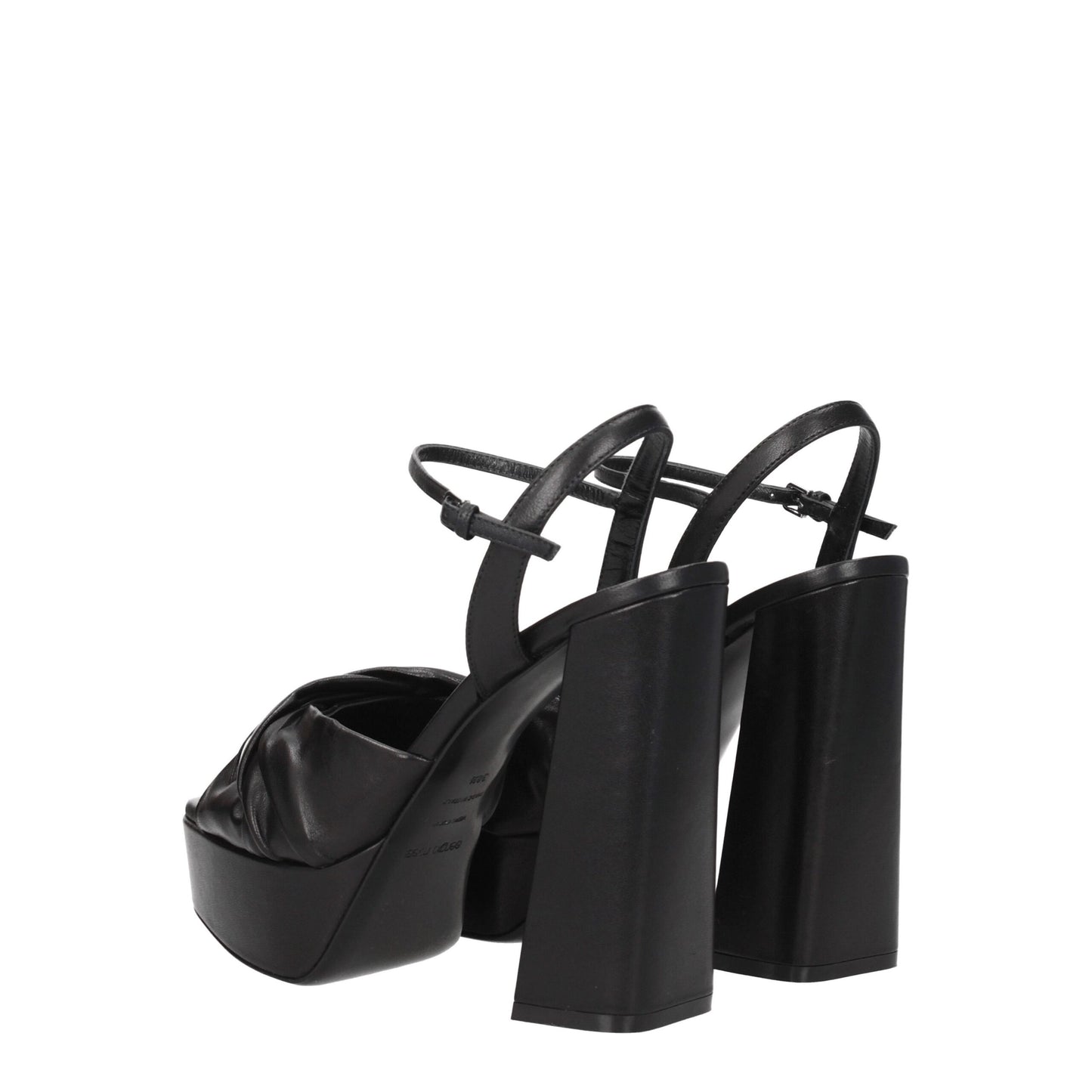 Sergio Rossi Schwarze Leder-Plateaus
