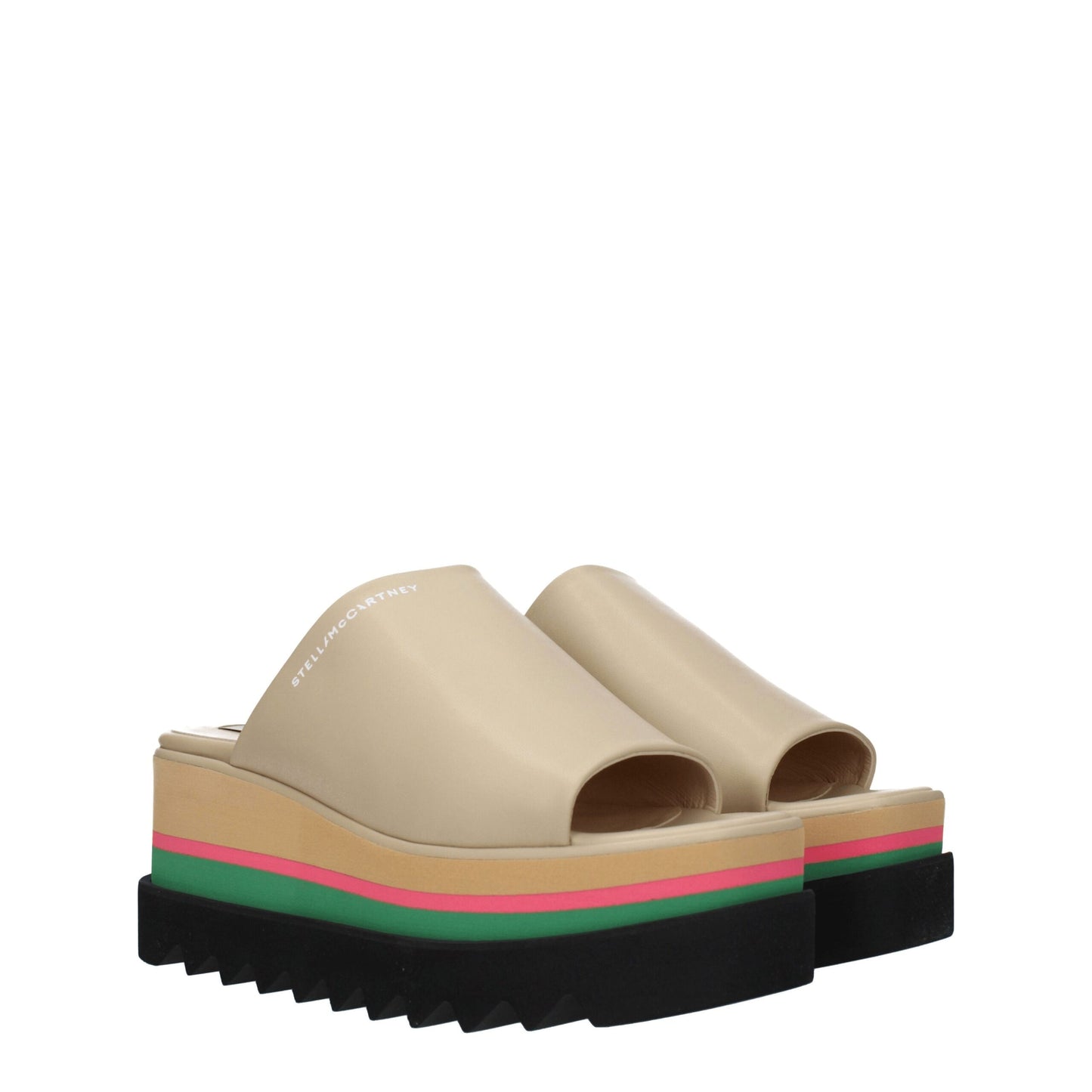 Stella McCartney Beige Leder Pantoffeln Sandalen