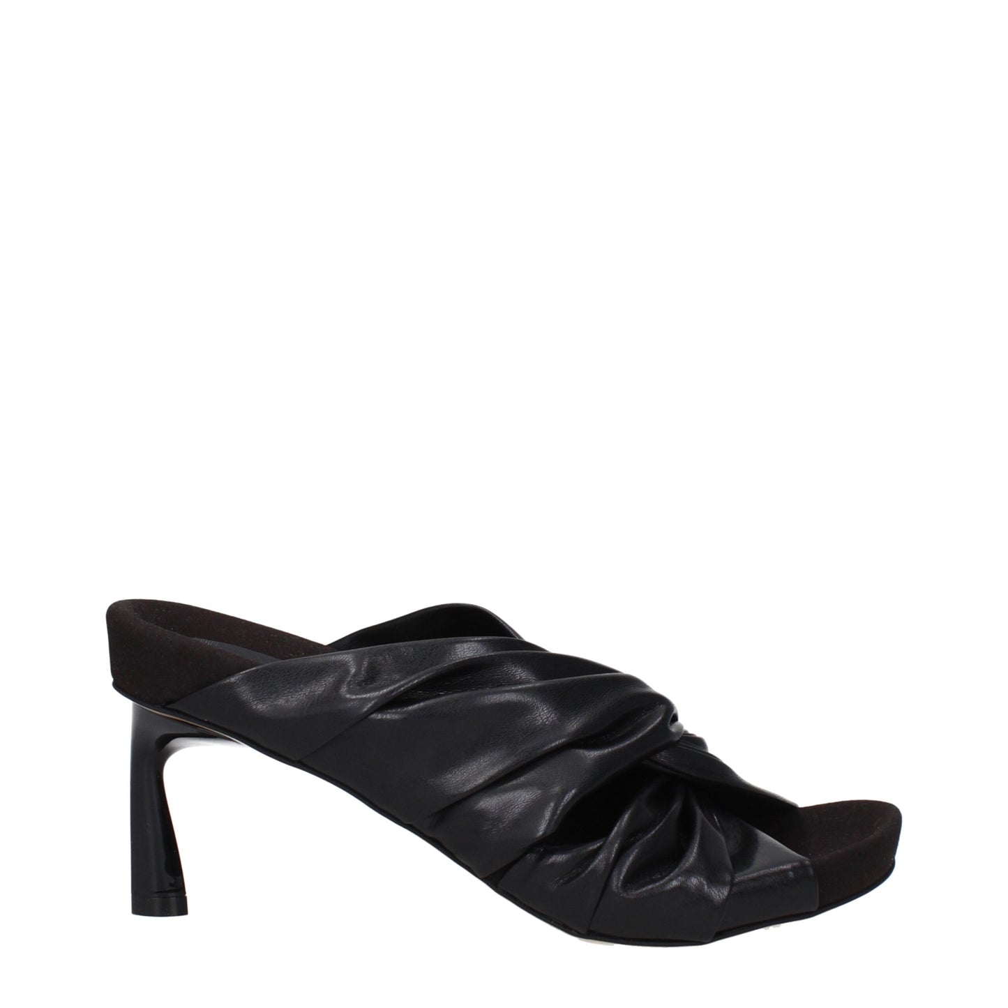 Stella McCartney Schwarze Leder Stiletto Heels Sandalen