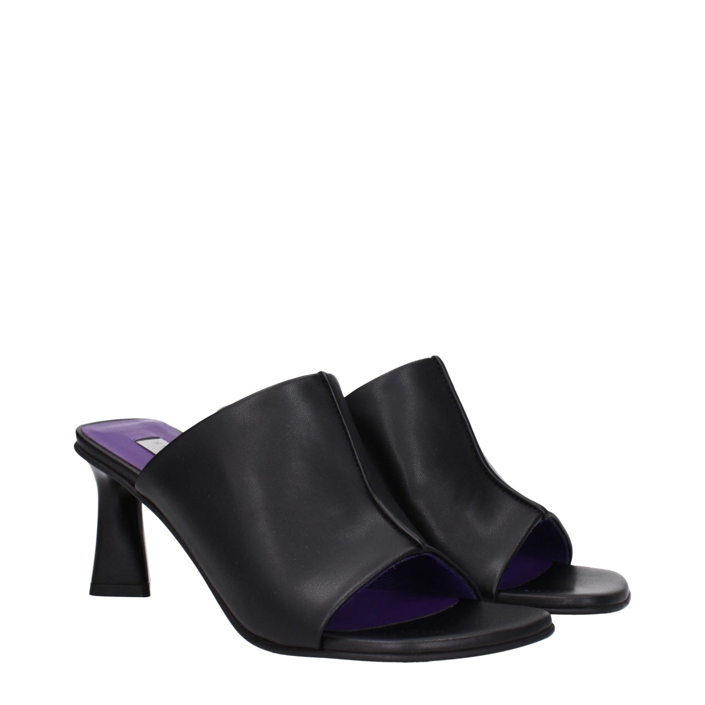 Stella McCartney Schwarze Leder Stiletto Heels Sandalen