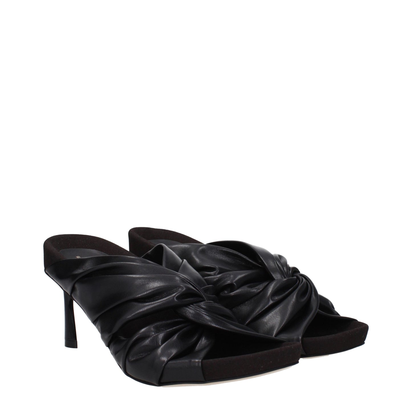 Stella McCartney Schwarze Leder Stiletto Heels Sandalen