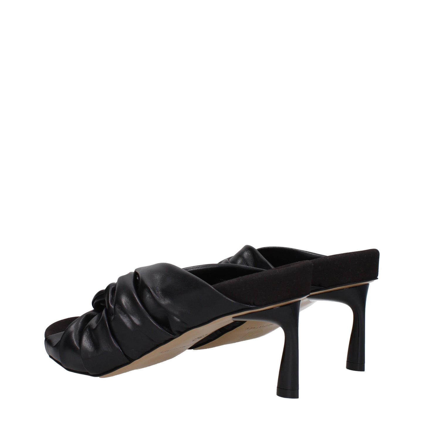 Stella McCartney Schwarze Leder Stiletto Heels Sandalen