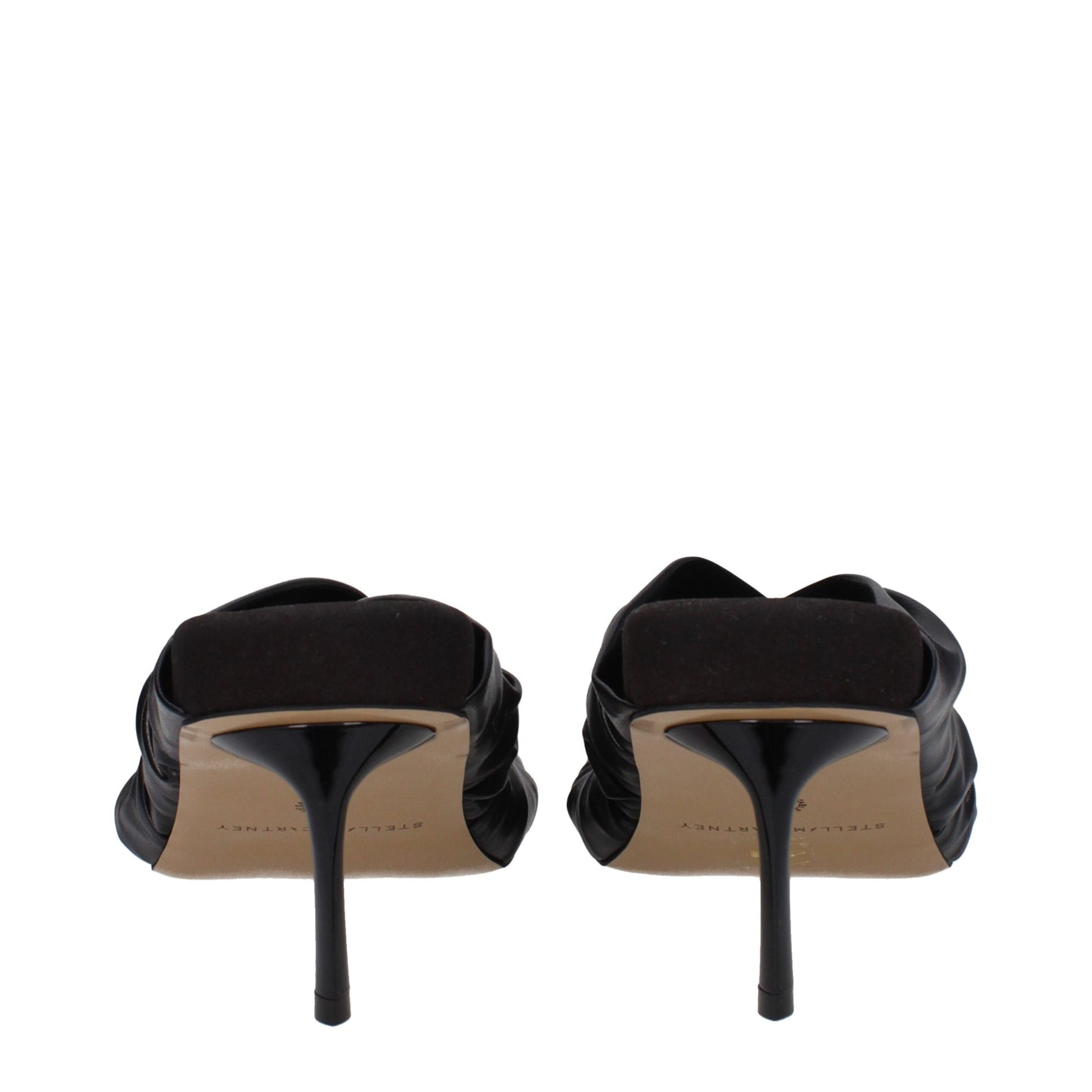 Stella McCartney Schwarze Leder Stiletto Heels Sandalen