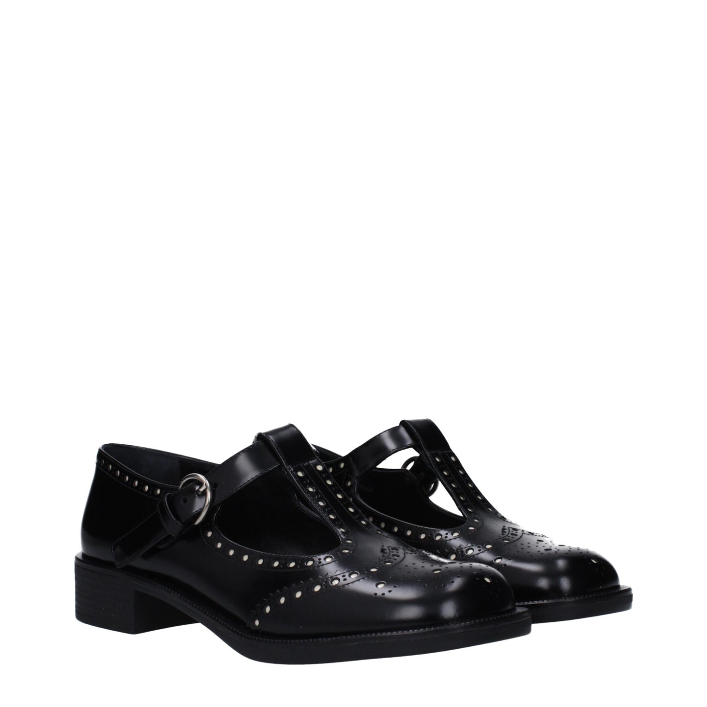 Miu Miu Schwarze Leder Slipper