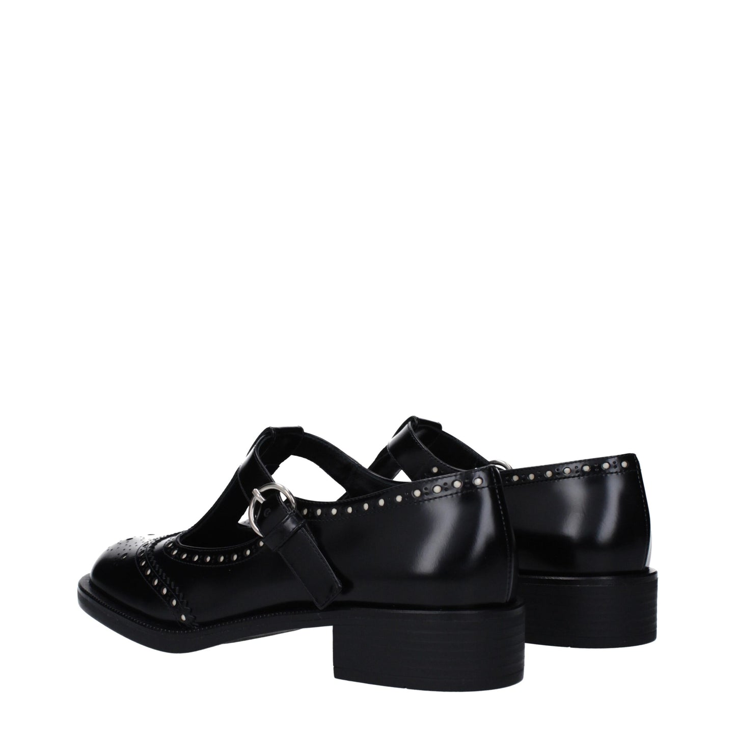 Miu Miu Schwarze Leder Slipper