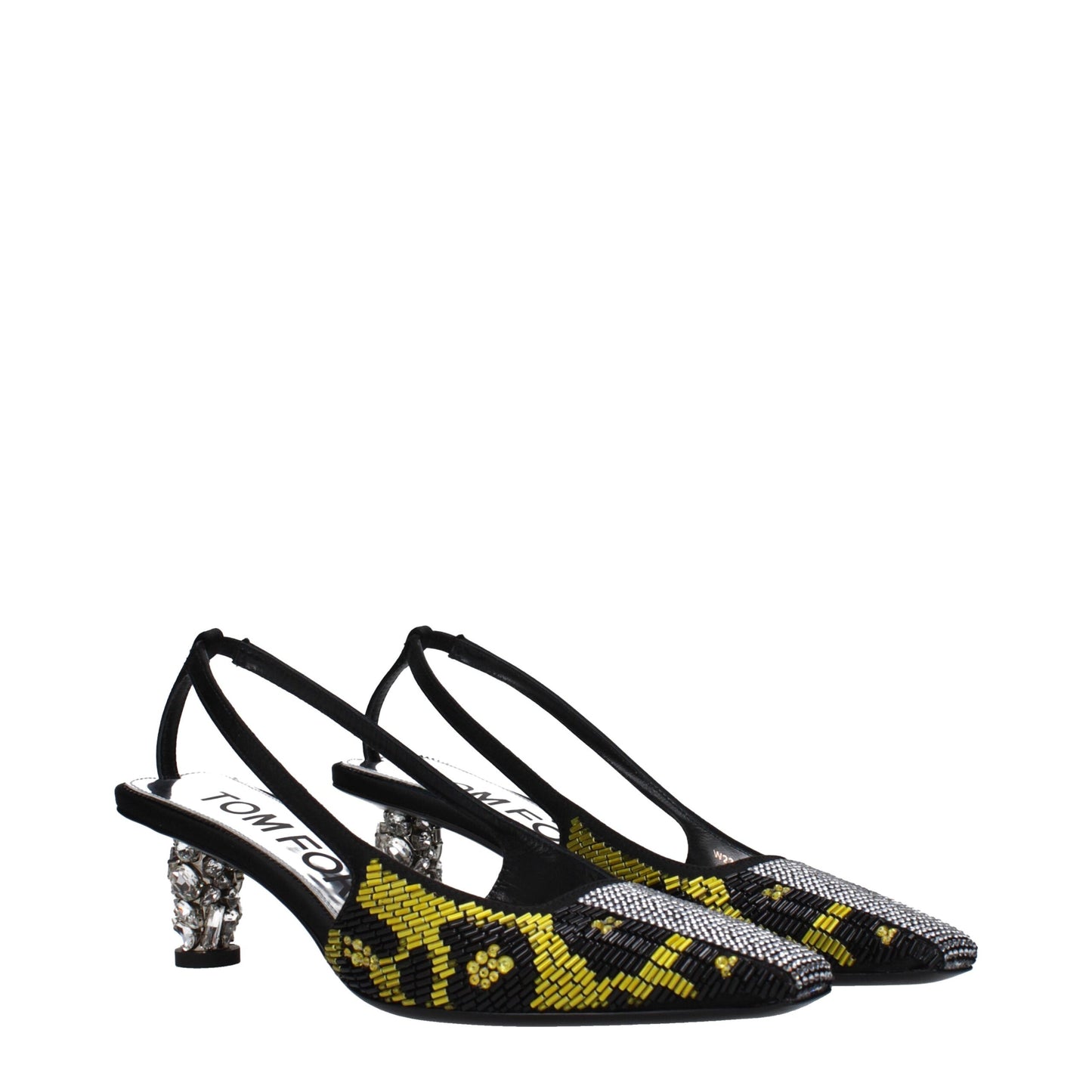 Tom Ford Gelbe Satin Stiletto Heels Sandalen