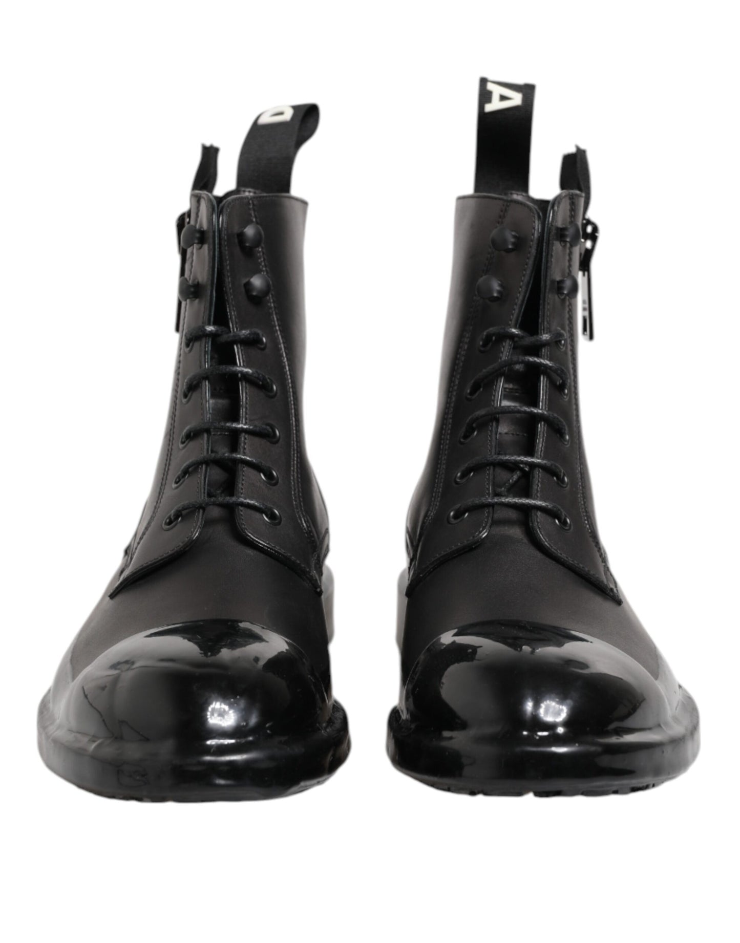 Dolce & Gabbana Braun Schwarz Lace Up Mid Calf Männer Stiefel Schuhe