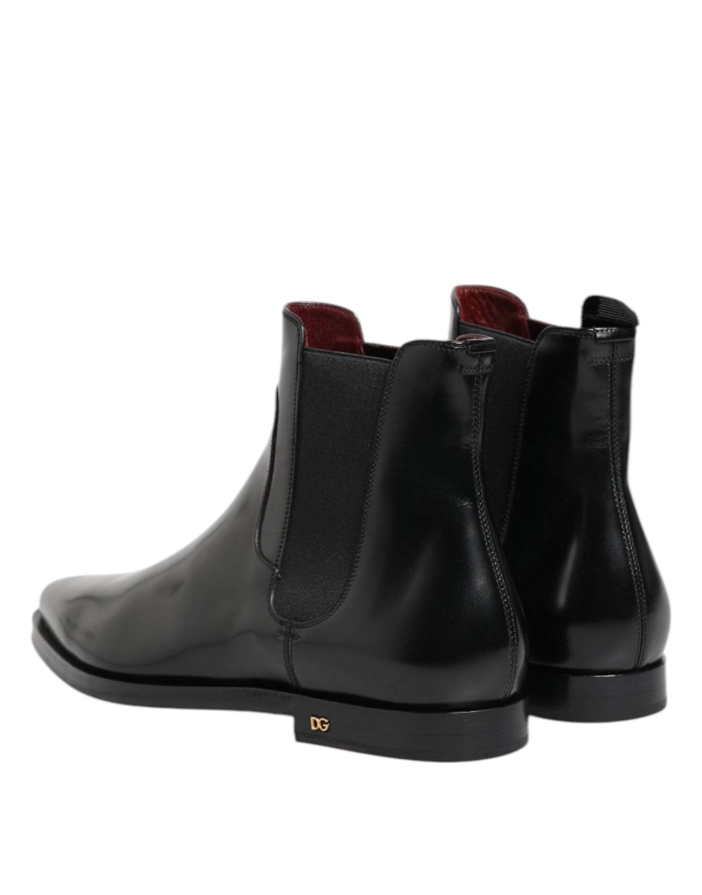 Dolce & Gabbana Schwarzes Leder MILLENIALS Mid Calf Stiefel Schuhe