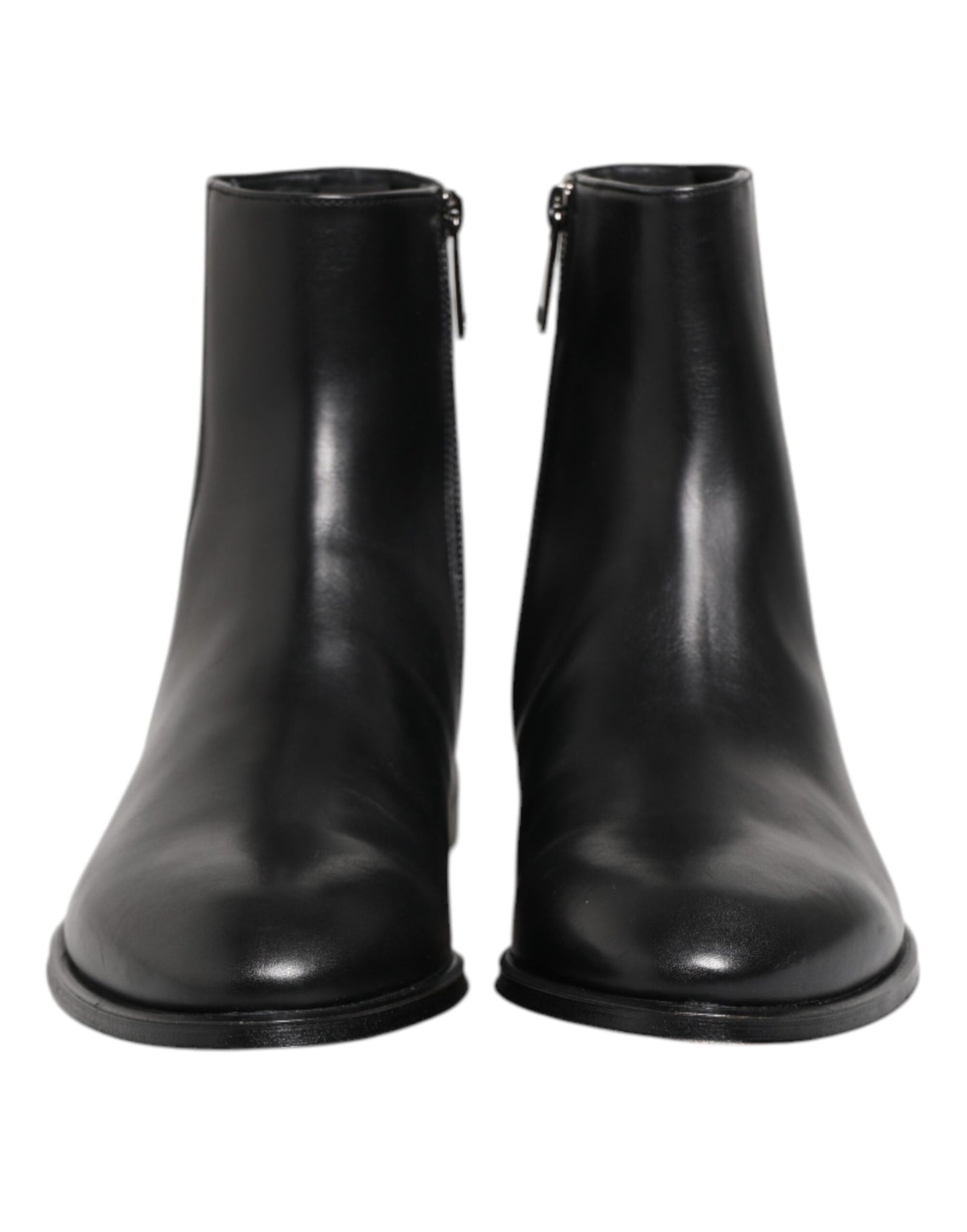 Dolce & Gabbana Schwarz Leder Mid Calf Männer Stiefel Schuhe