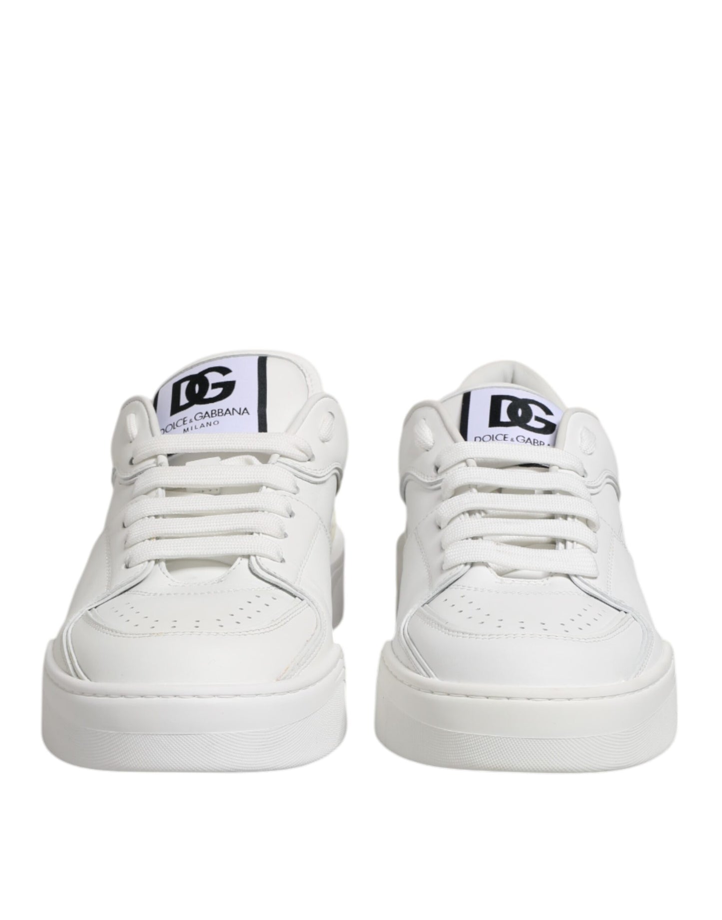 Dolce & Gabbana Weiß Miami Leder Low Top Turnschuhe Schuhe