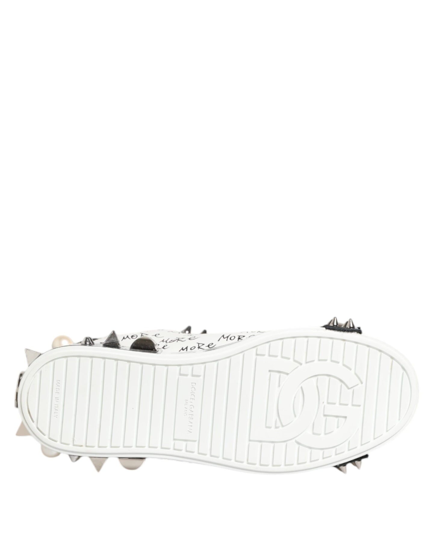 Dolce & Gabbana Schwarz Weiß Nieten Low Top Sneakers Schuhe
