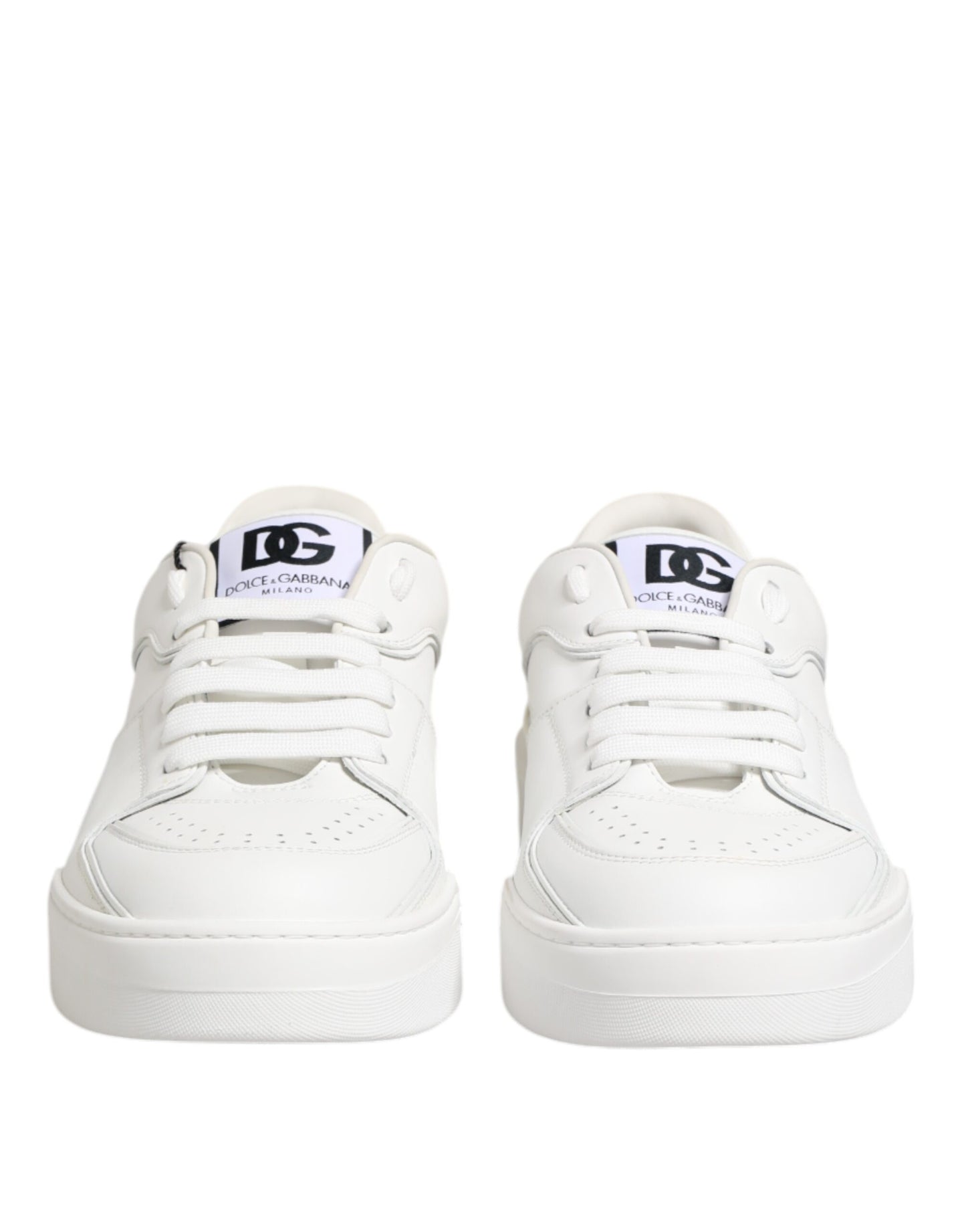 Dolce & Gabbana Weiß Miami Leder Low Top Turnschuhe Schuhe