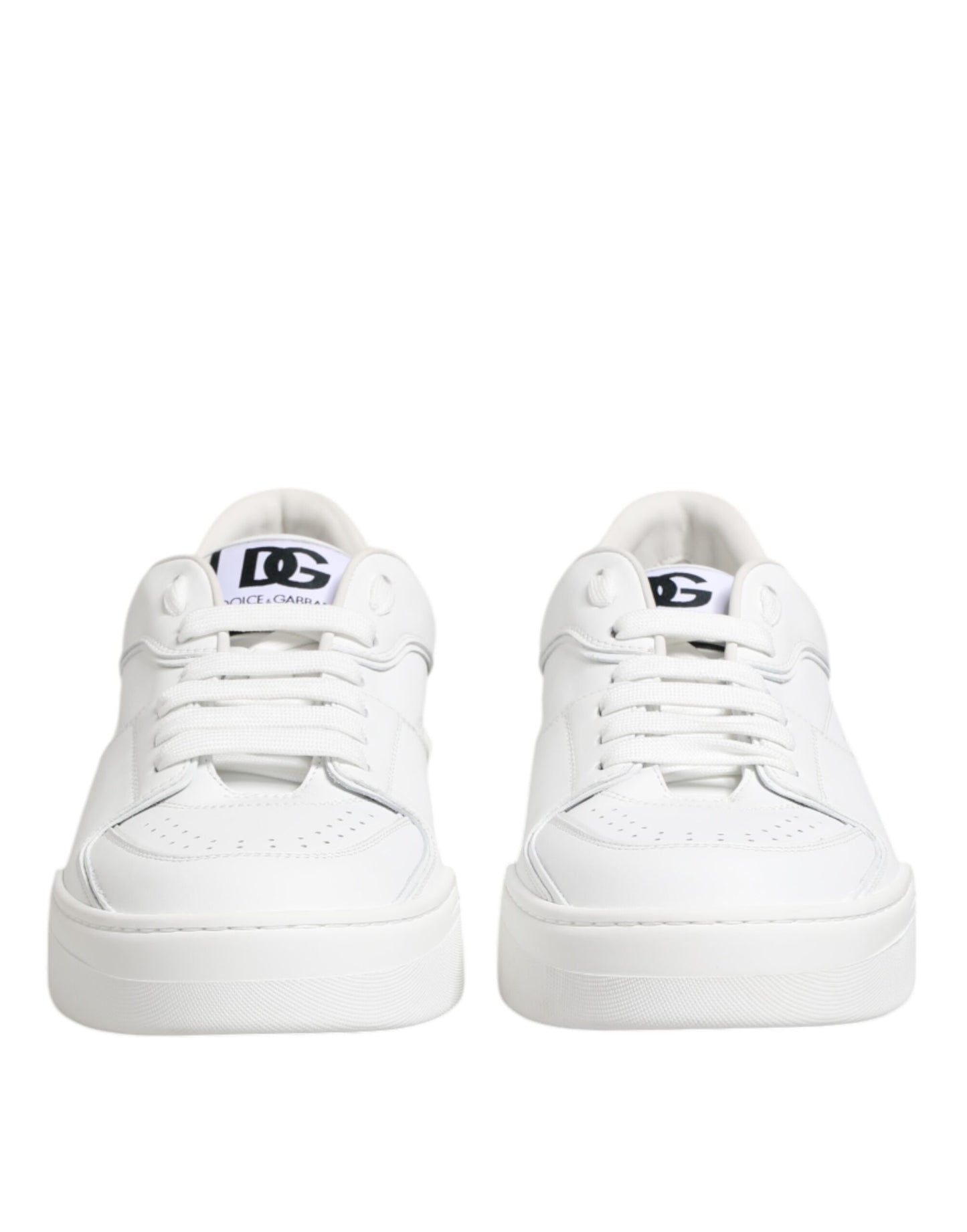 Dolce & Gabbana Weiß Miami Leder Low Top Turnschuhe Schuhe