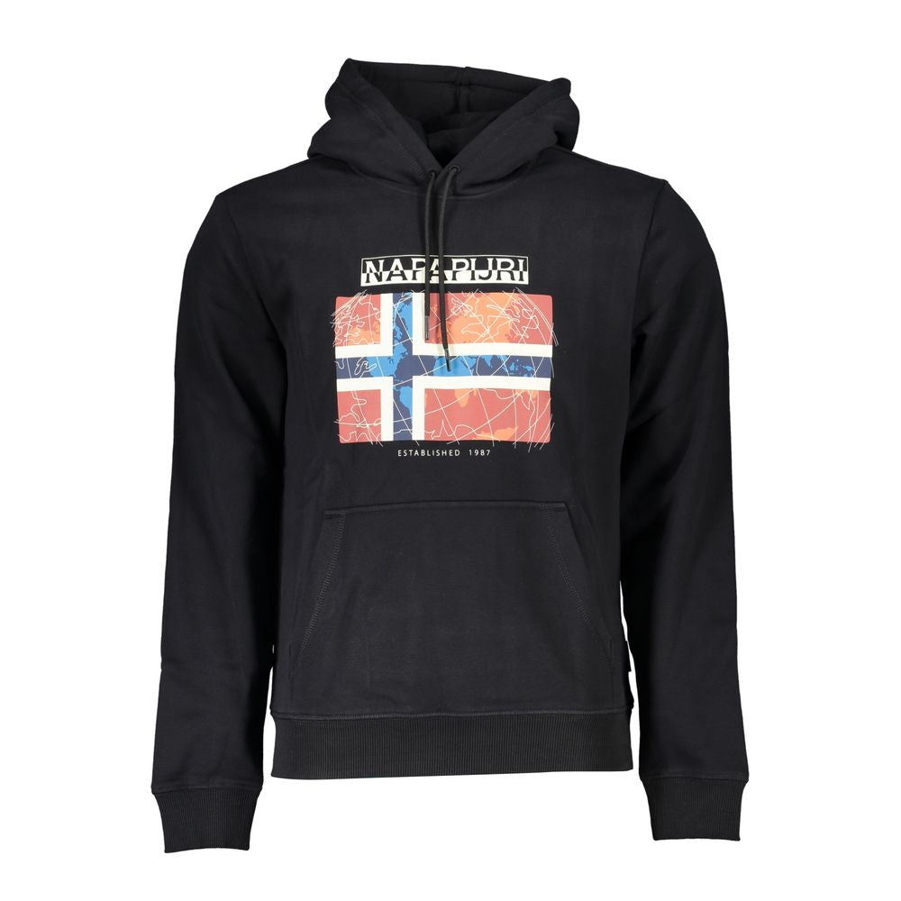 Napapijri Schwarzer Baumwollpullover mit Kapuze für Männer