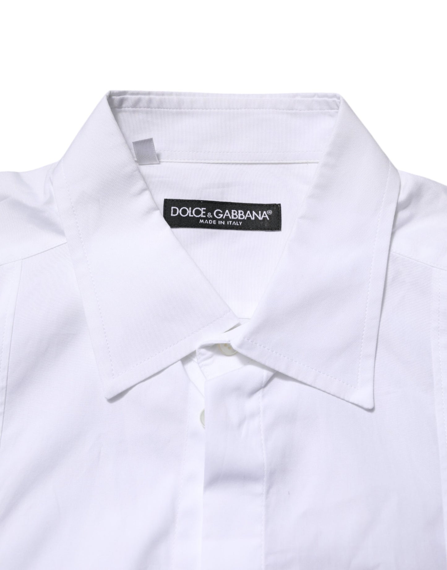 Dolce & Gabbana Weißes Popeline-Baumwollhemd für formelle Herren