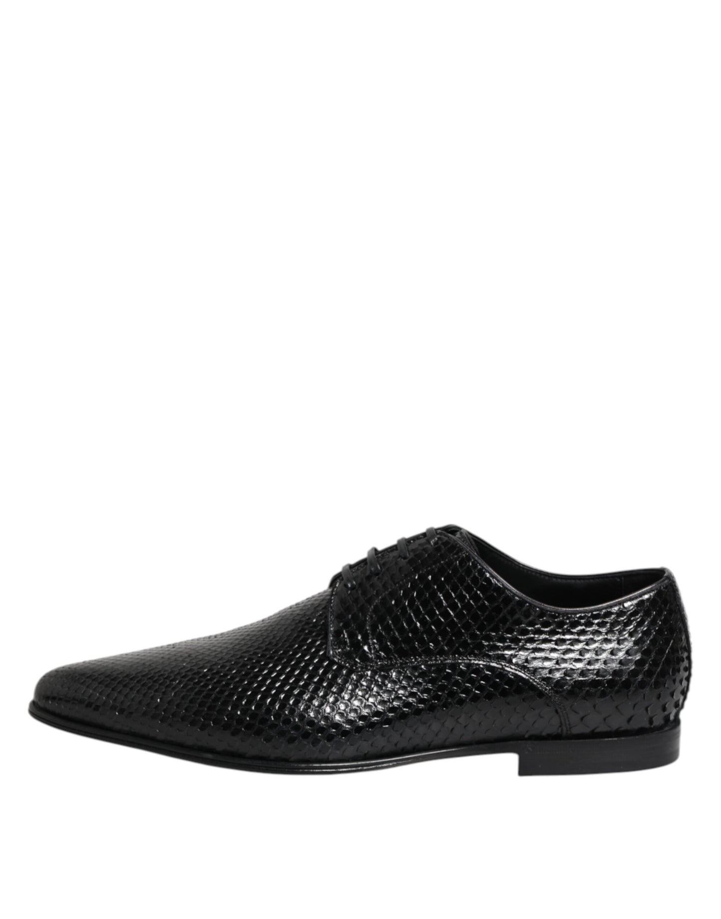 Dolce & Gabbana Schwarze Exotische Leder Schnürschuhe Derby