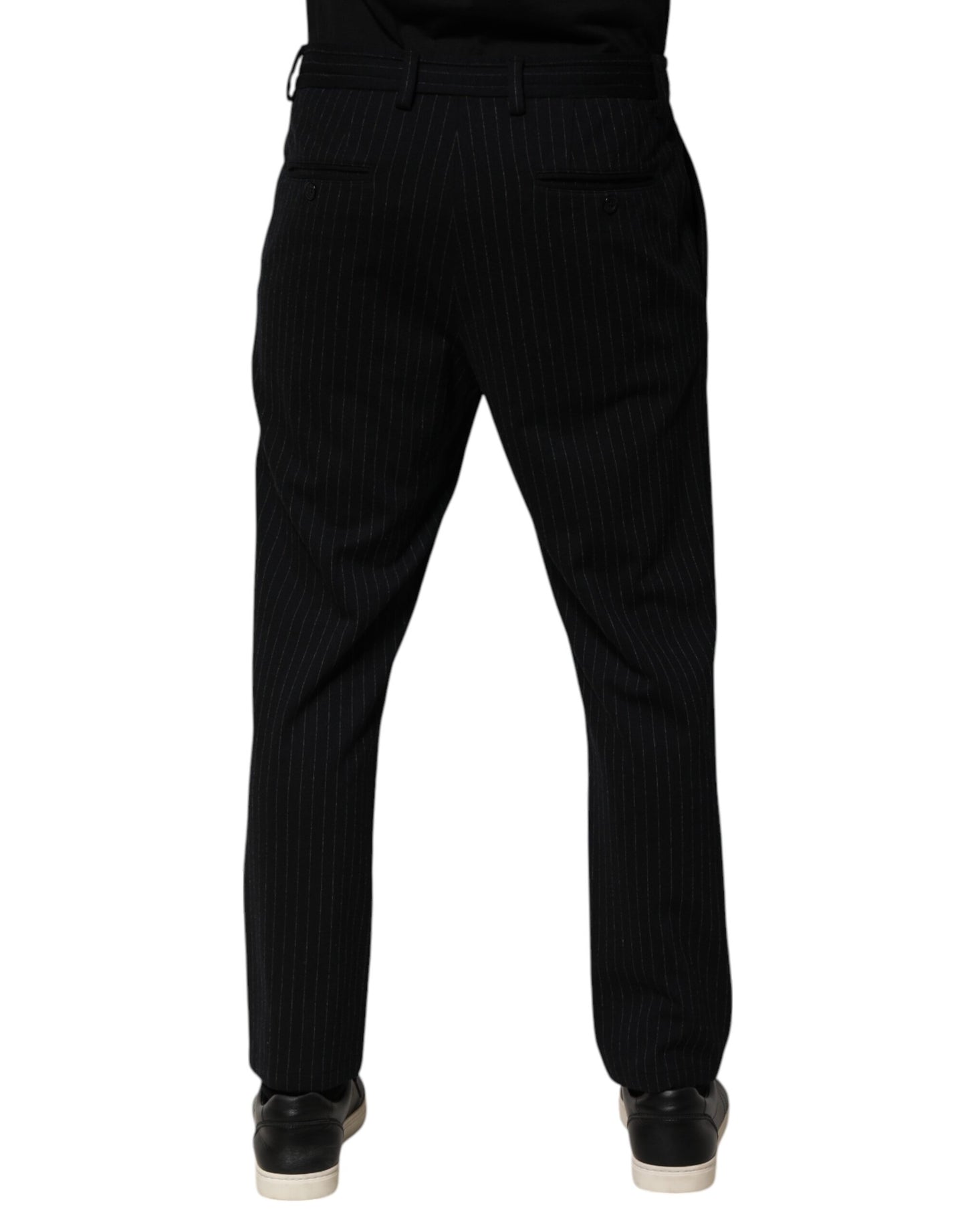 Dolce & Gabbana Schwarz gestreiftes Viskose-Skinny-Kleid Herrenhosen