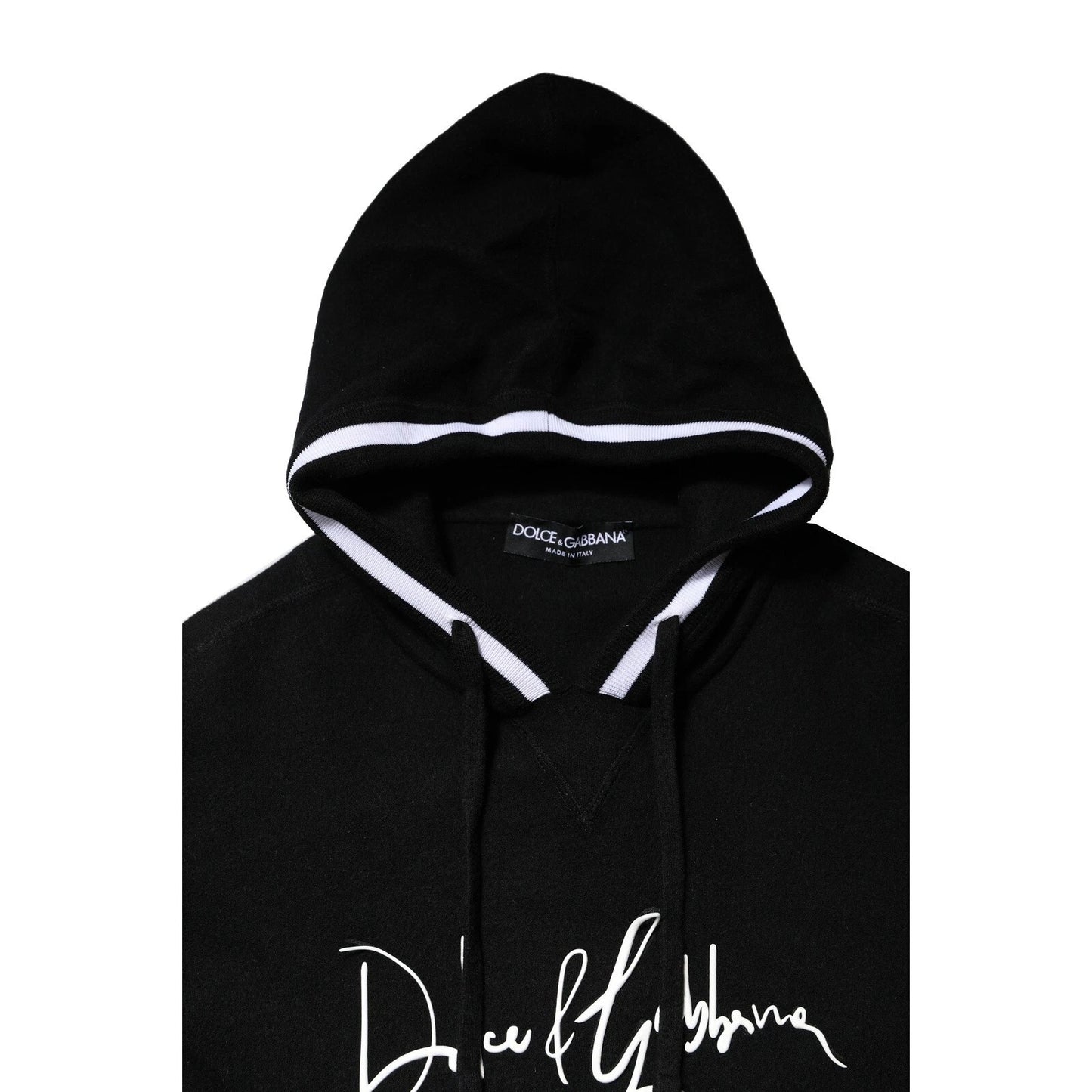 Dolce & Gabbana Schwarzes Sweatshirt mit Logodruck und Kapuze