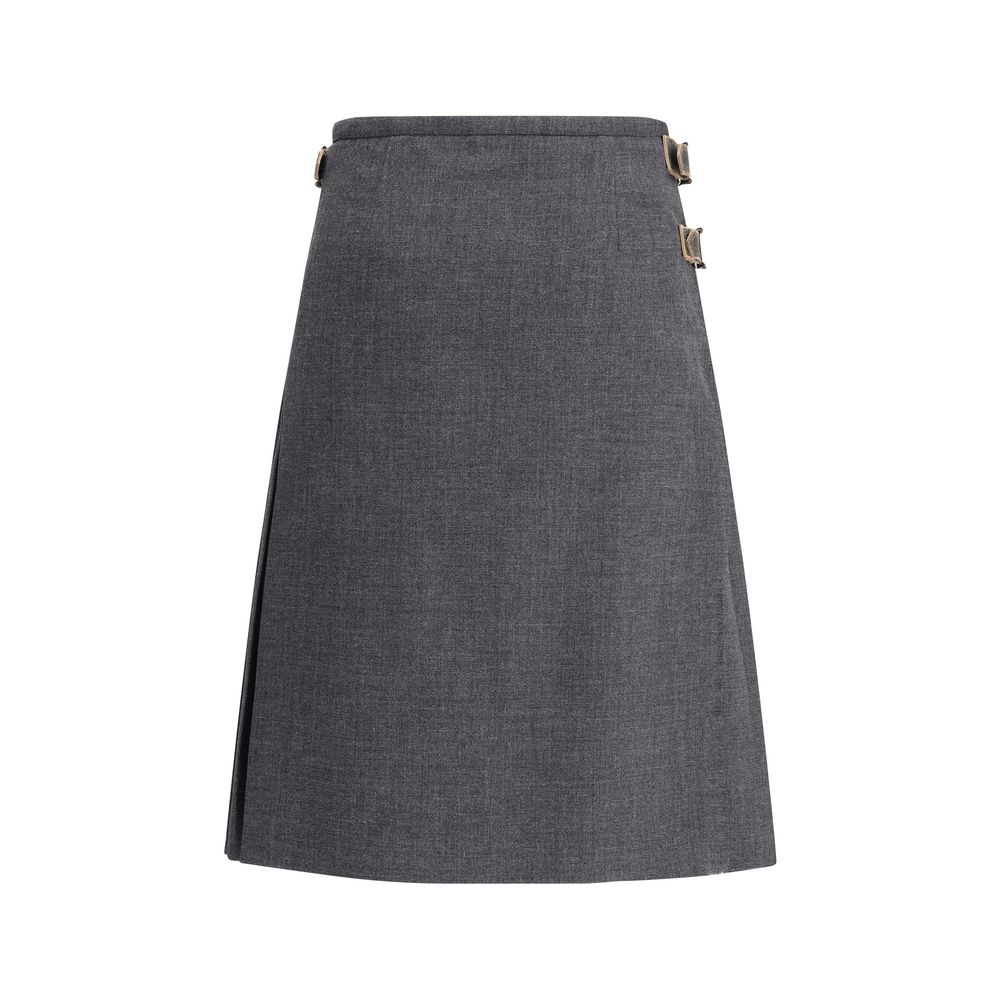 Prada Plissee-Rock aus Ziegenmohair