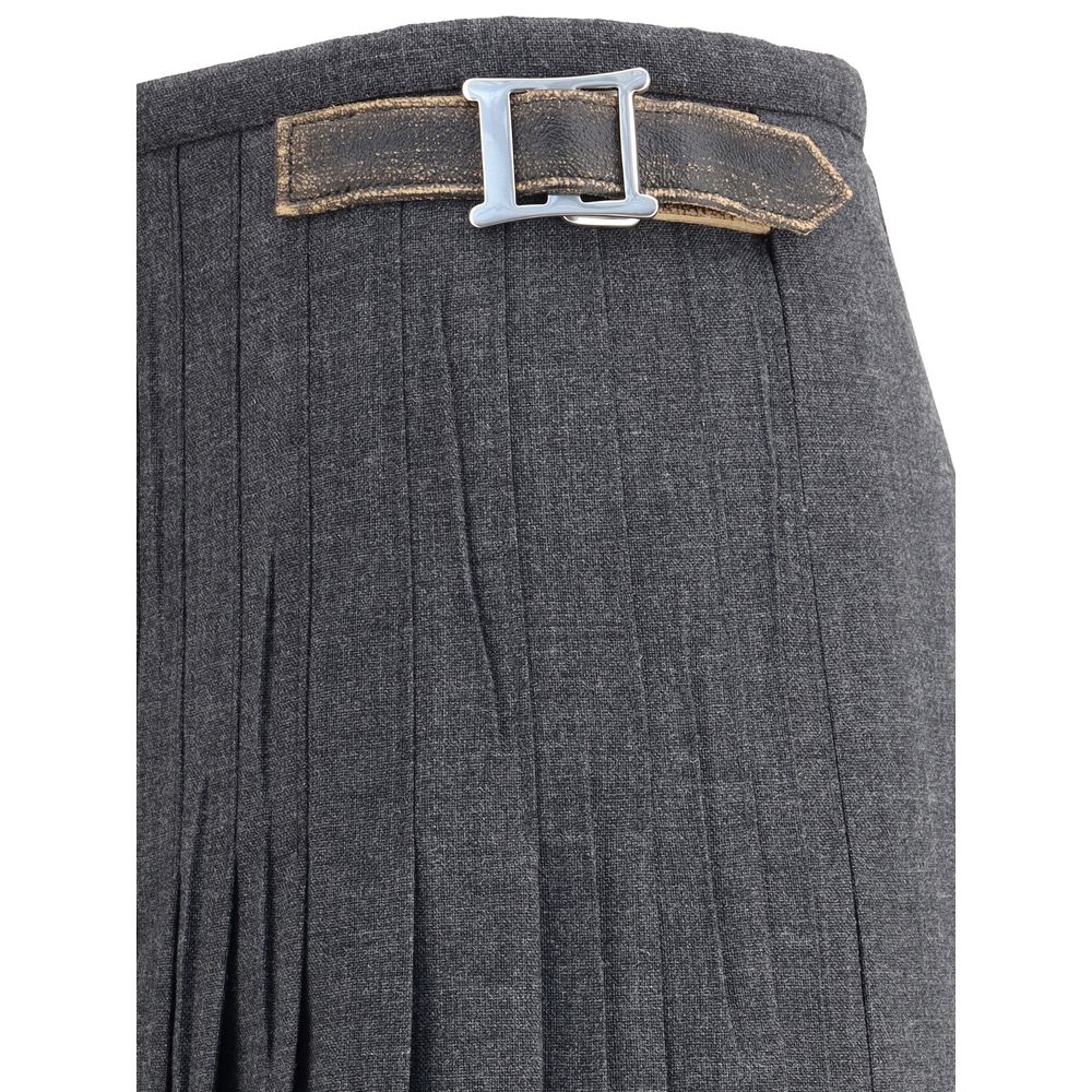 Prada Plissee-Rock aus Ziegenmohair