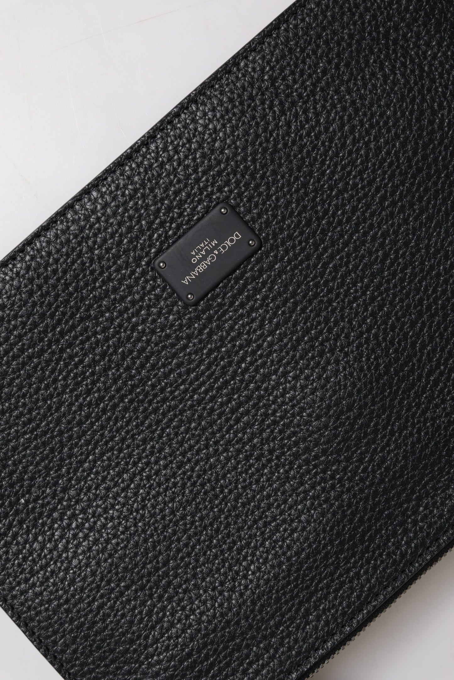 Dolce & Gabbana Schwarze Leder Gürteltasche mit Logoprägung