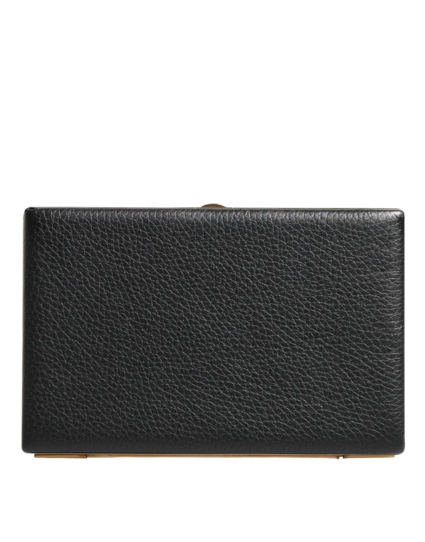 Dolce & Gabbana Schwarz Leder Gold Rahmen Kupplung Abend Party Handtasche