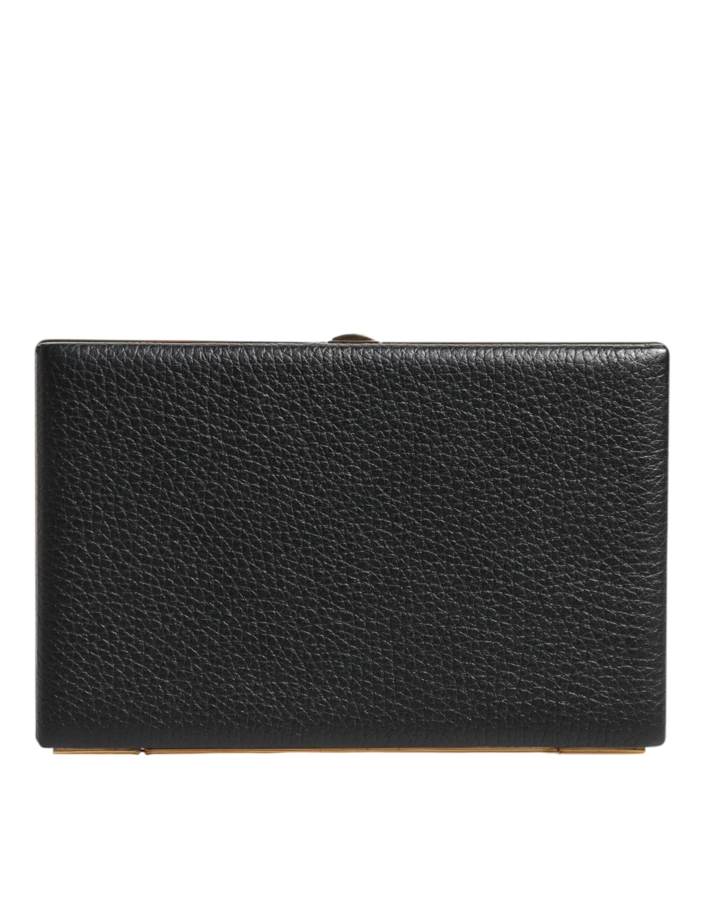 Dolce & Gabbana Schwarz Leder Gold Rahmen Kupplung Abend Party Handtasche