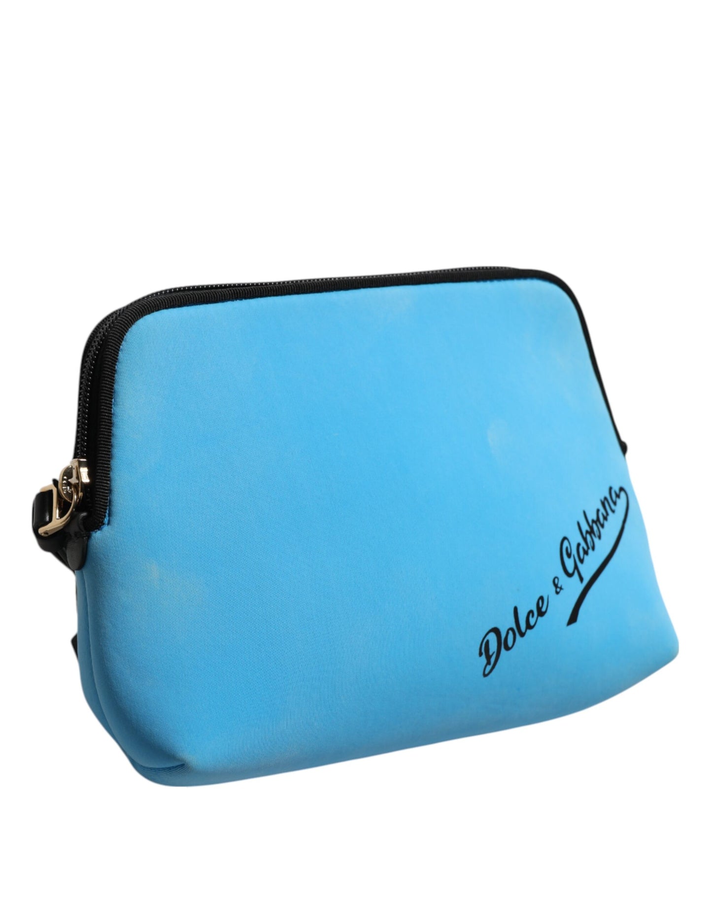 Dolce & Gabbana Blaue Nylon DG Logo Print Clutch Zip Pouch Tasche