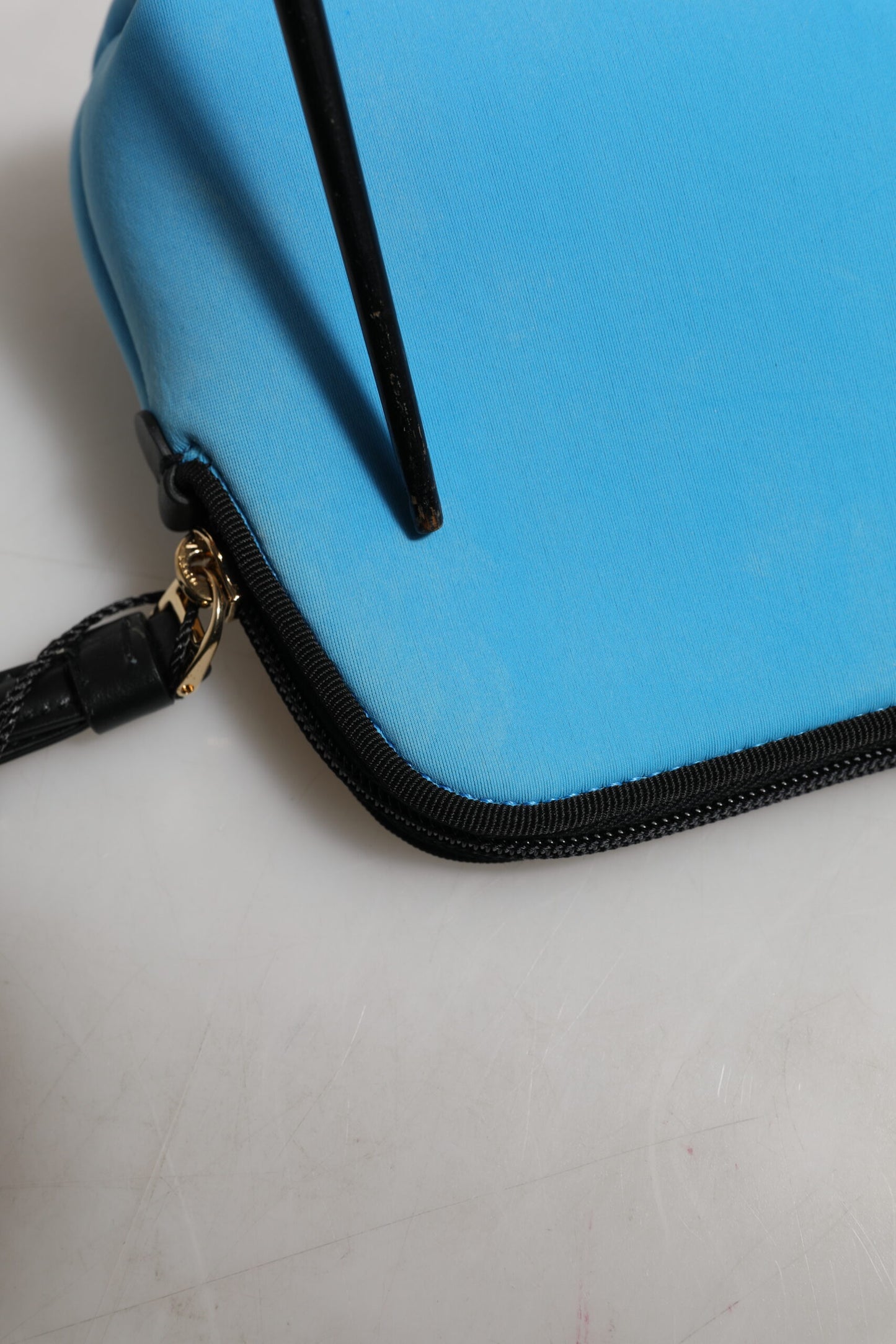 Dolce & Gabbana Blaue Nylon DG Logo Print Clutch Zip Pouch Tasche