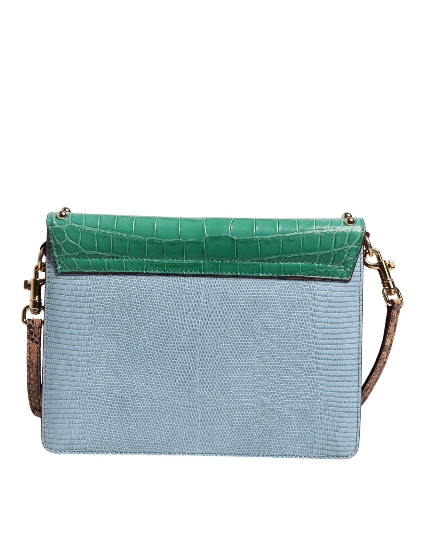 Dolce & Gabbana Blau-Grün LUCIA Verschönerte Umhängetasche