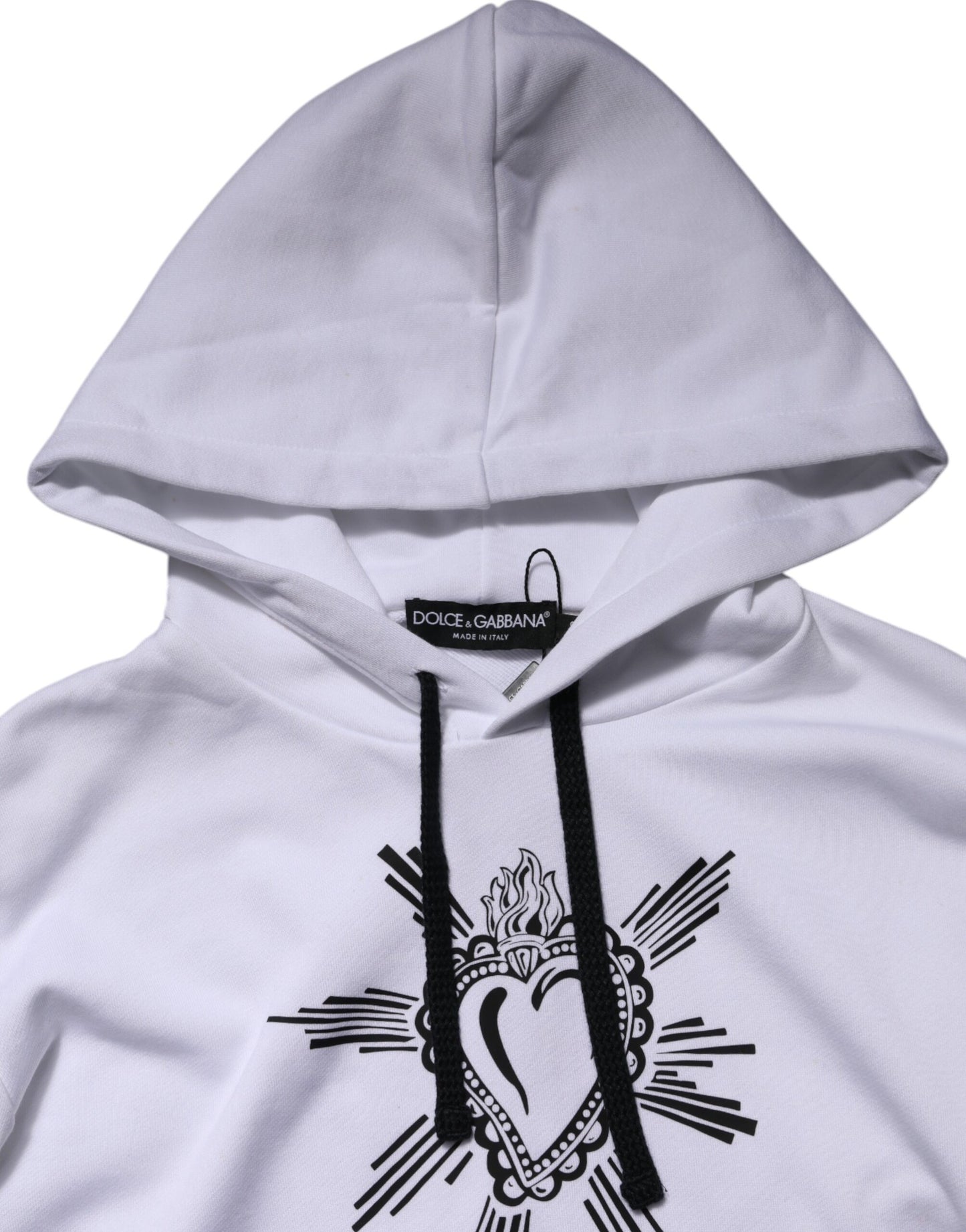 Dolce & Gabbana Weißes Sacred Heart Sweatshirt mit Kapuze Pullover