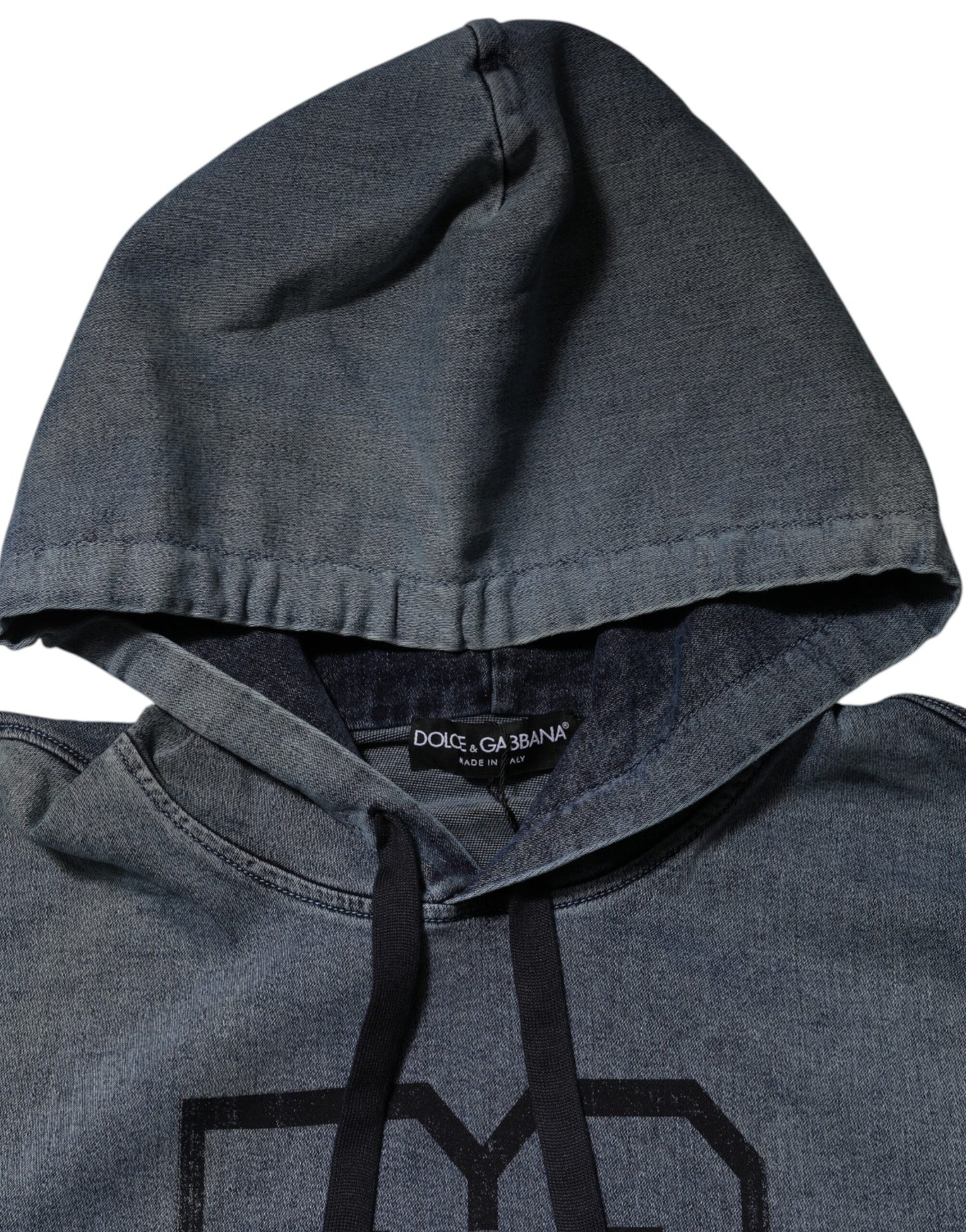 Dolce & Gabbana Blaues Sweatshirt mit Kapuze aus Baumwollmischung Pullover