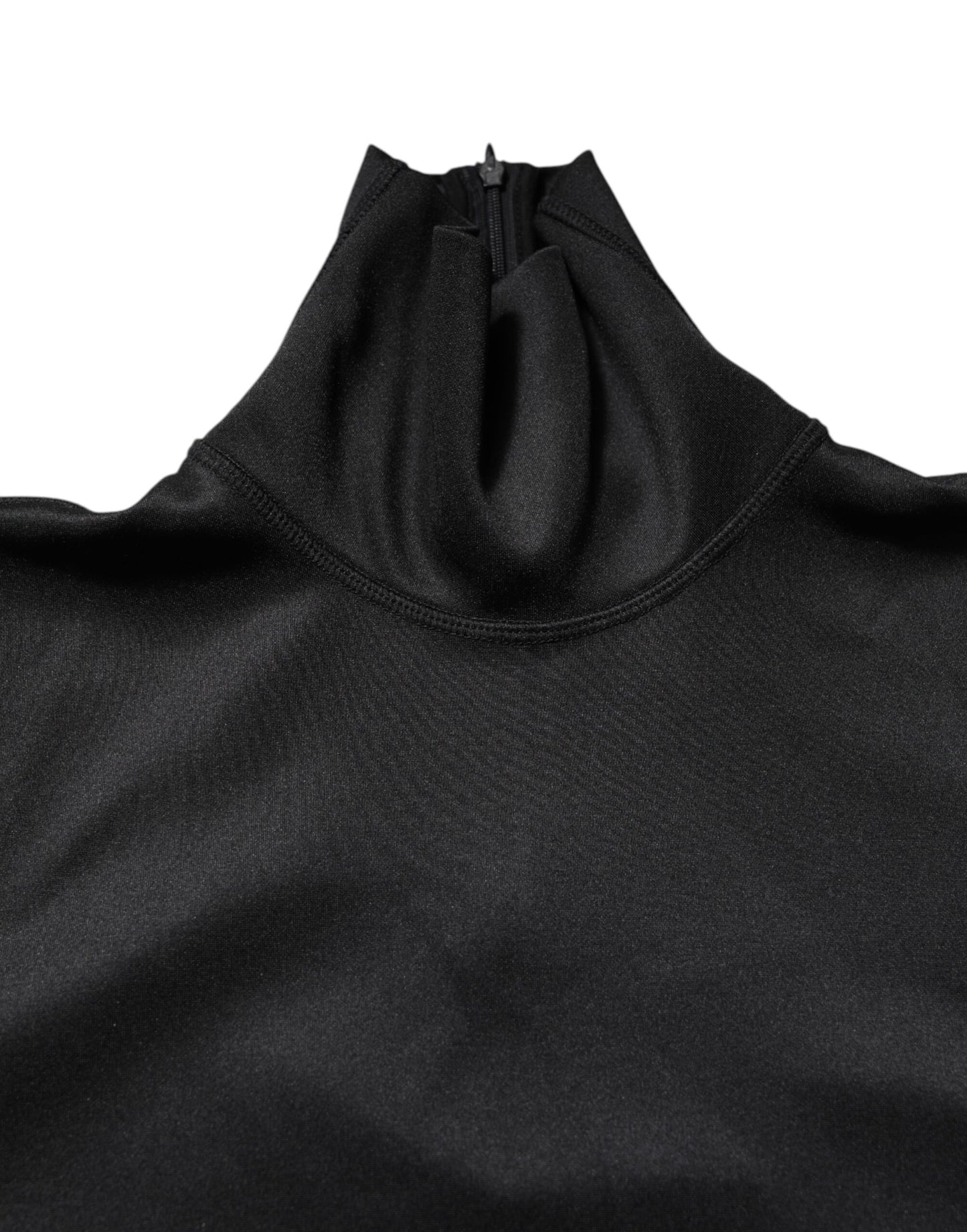 Dolce & Gabbana Schwarzer Polyester-Rollkragenpullover