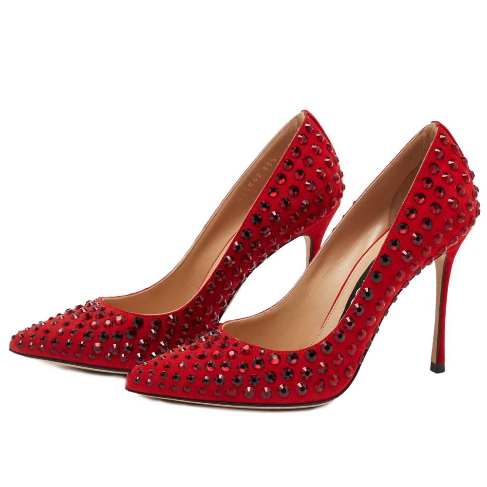 Sergio Rossi Rote Kalbsleder-Pumps