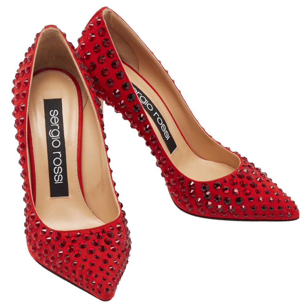 Sergio Rossi Rote Kalbsleder-Pumps