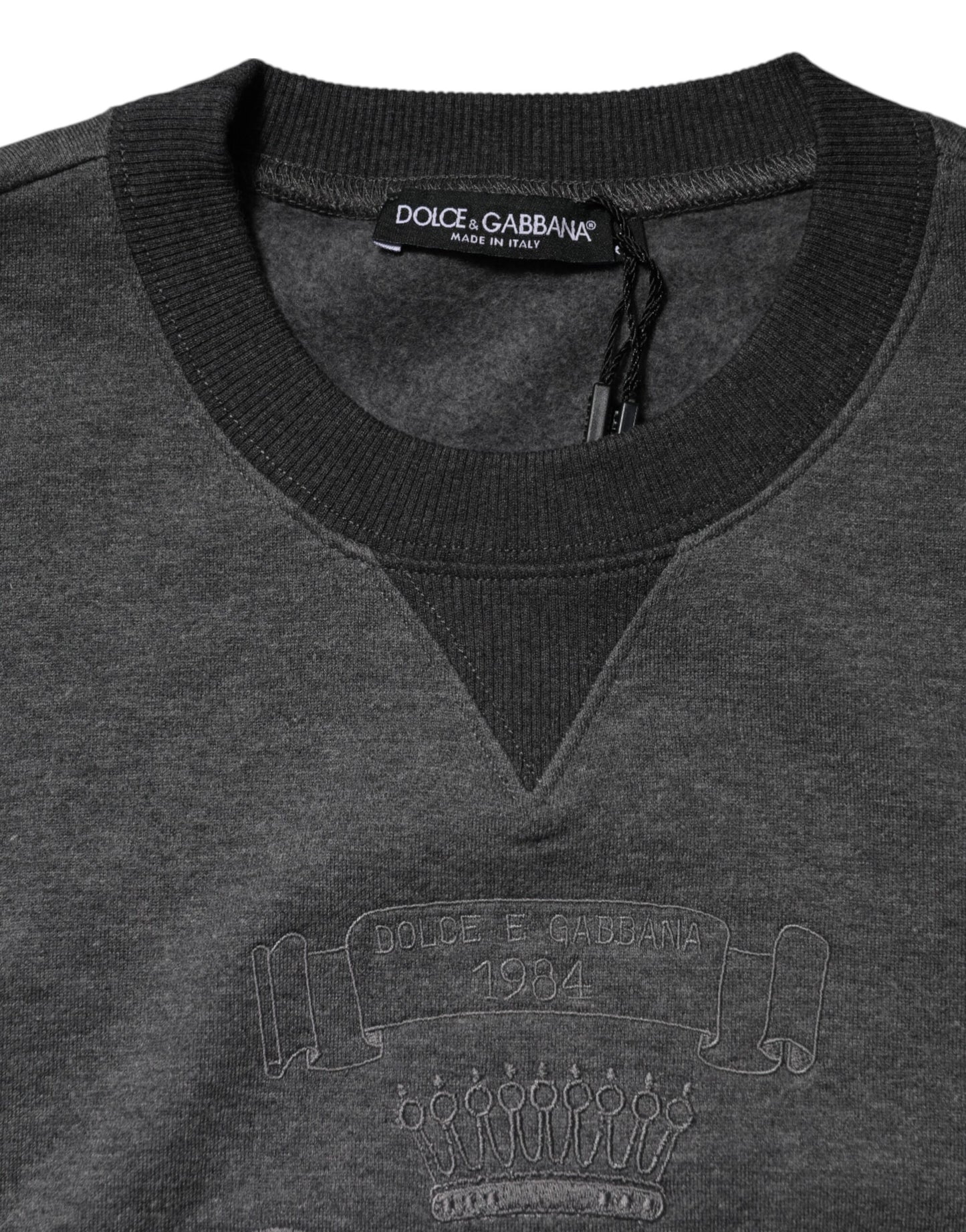 Dolce & Gabbana Grauer DG Logo-Pullover mit Stickerei