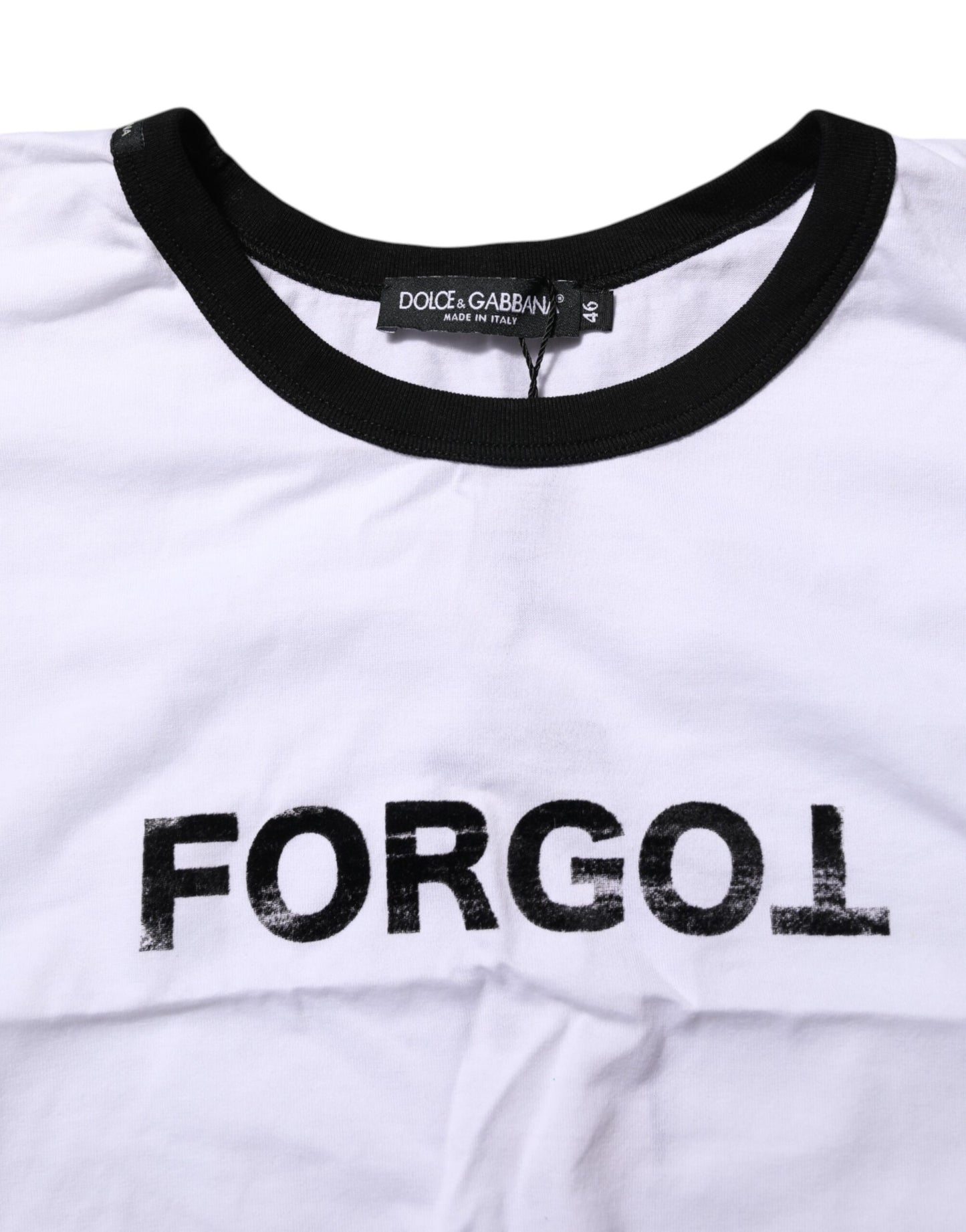 Dolce & Gabbana Weißes Baumwoll-T-Shirt mit Rundhalsausschnitt und Cropped Top