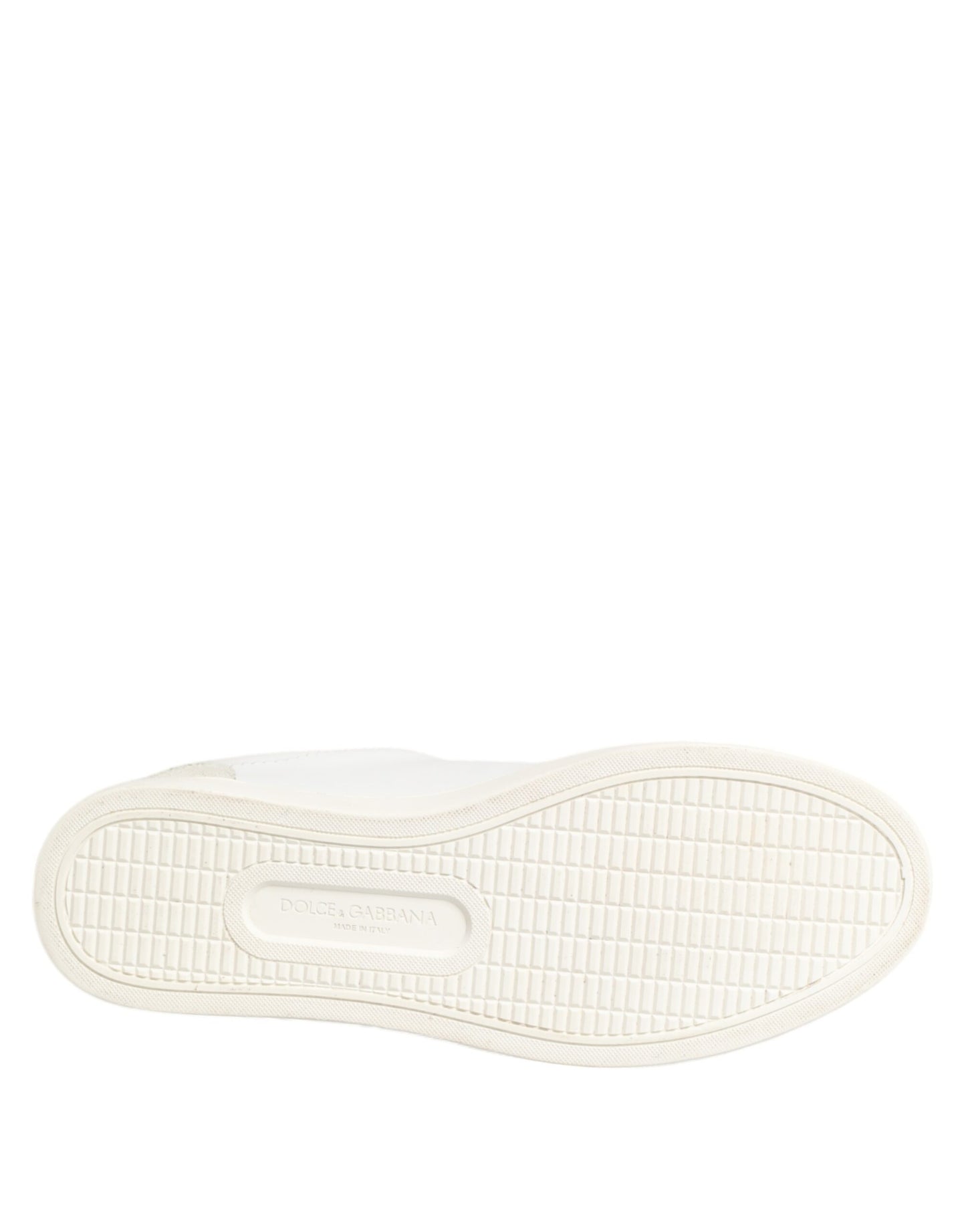 Dolce & Gabbana Weiß Grau Leder Low Top Turnschuhe Schuhe