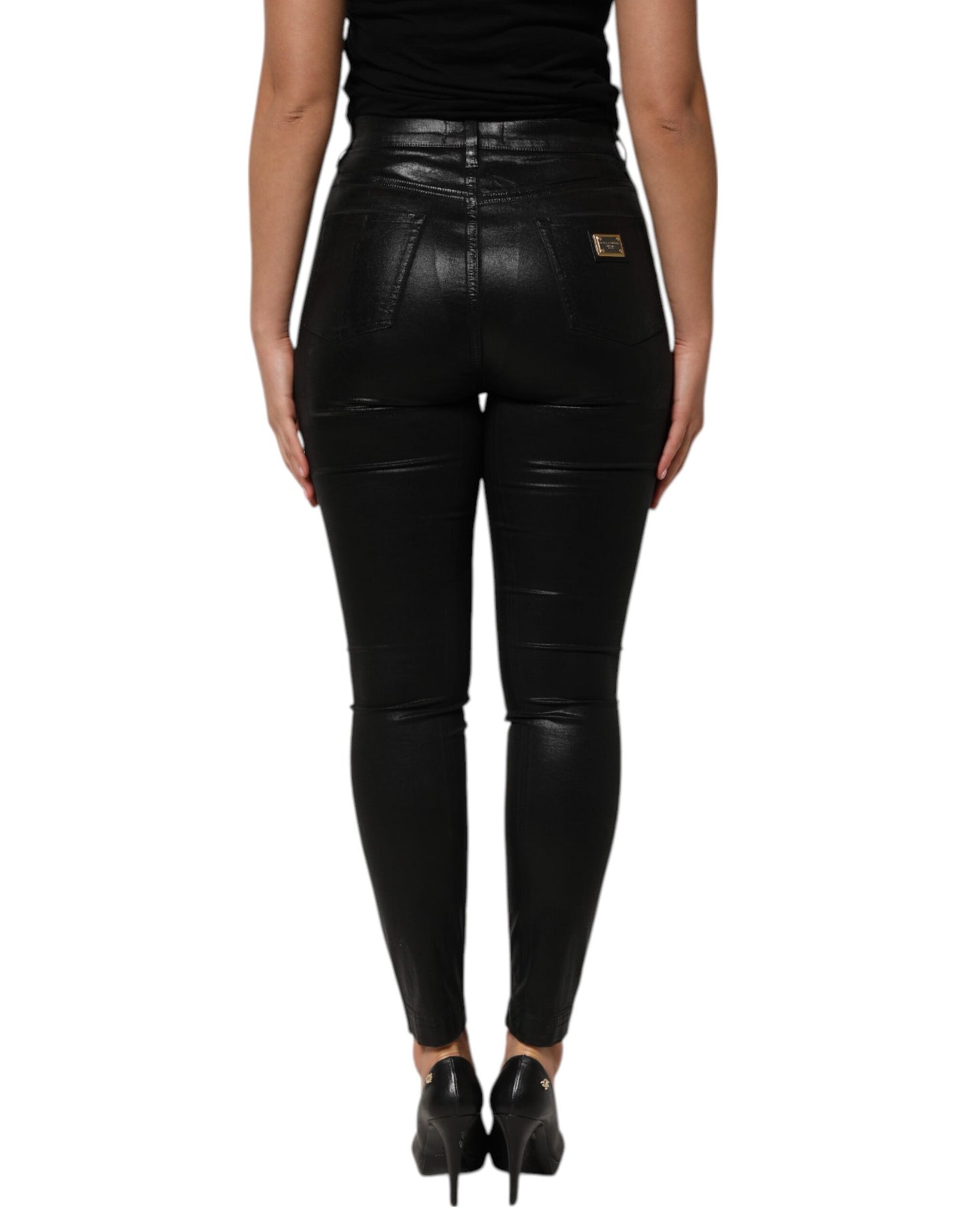 Dolce & Gabbana Schwarze High Waist Skinny GRACE Denim Jeans